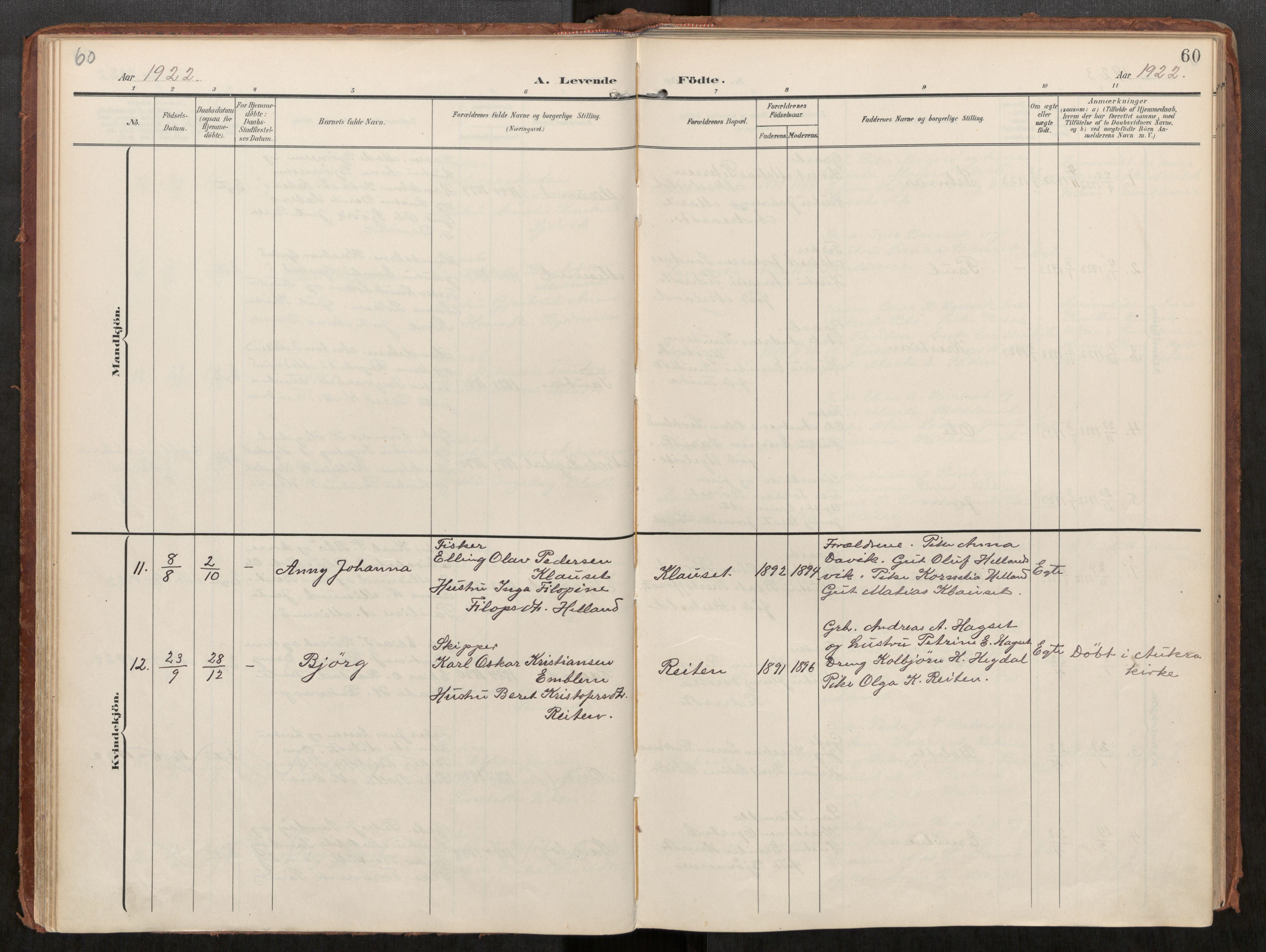 Ministerialprotokoller, klokkerbøker og fødselsregistre - Møre og Romsdal, AV/SAT-A-1454/563/L0740: Parish register (official) no. 563A02, 1903-1923, p. 60