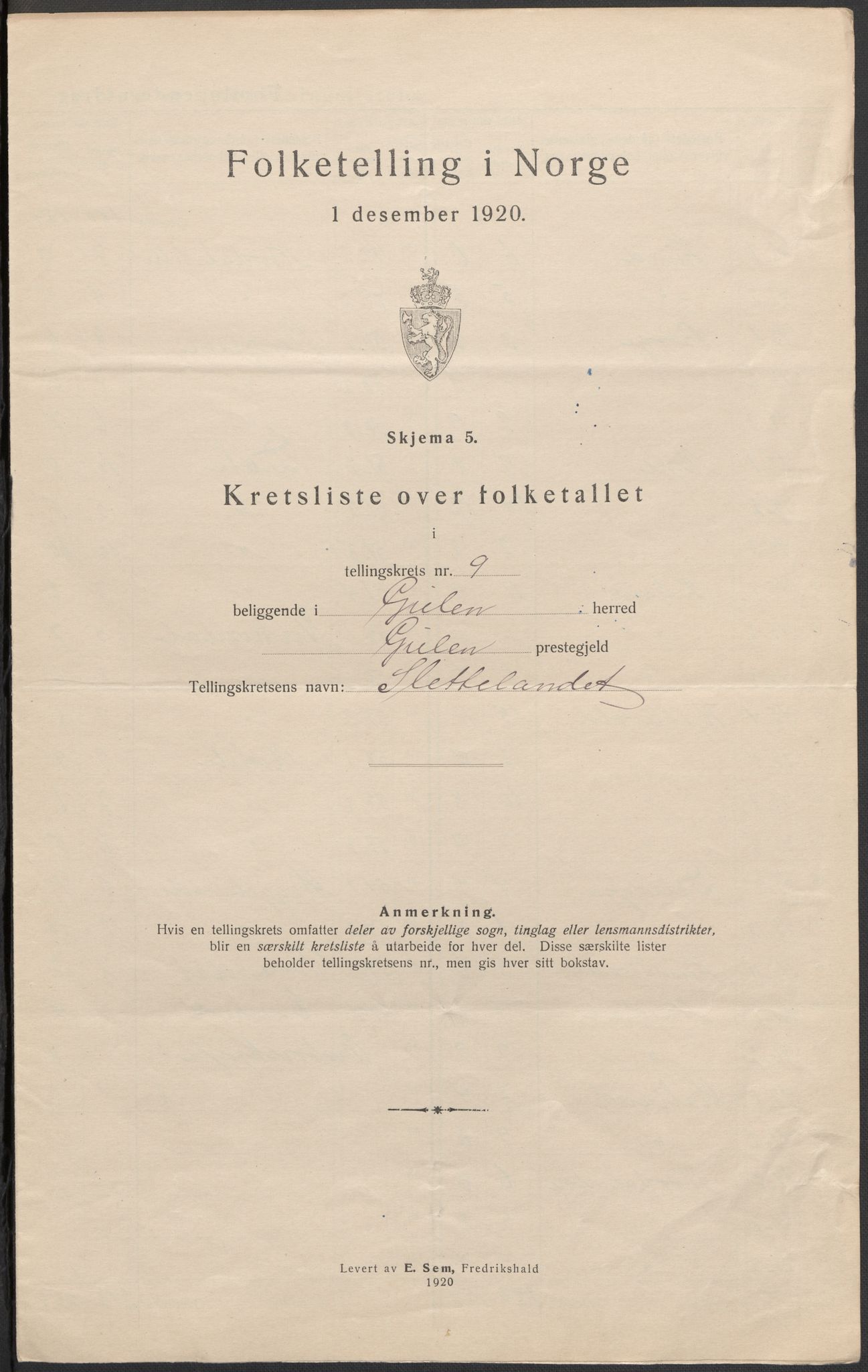 SAB, 1920 census for Gulen, 1920, p. 28