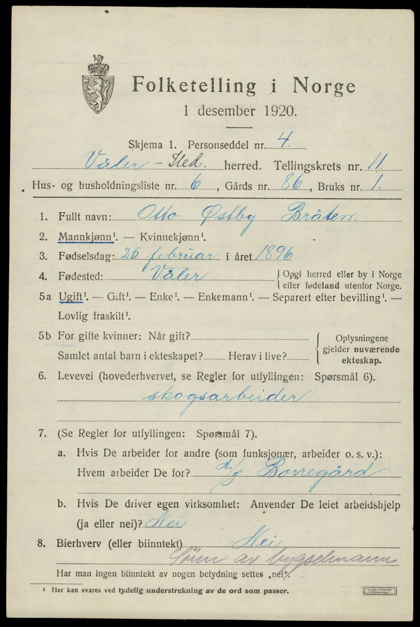 SAH, 1920 census for Våler (Hedmark), 1920, p. 10337