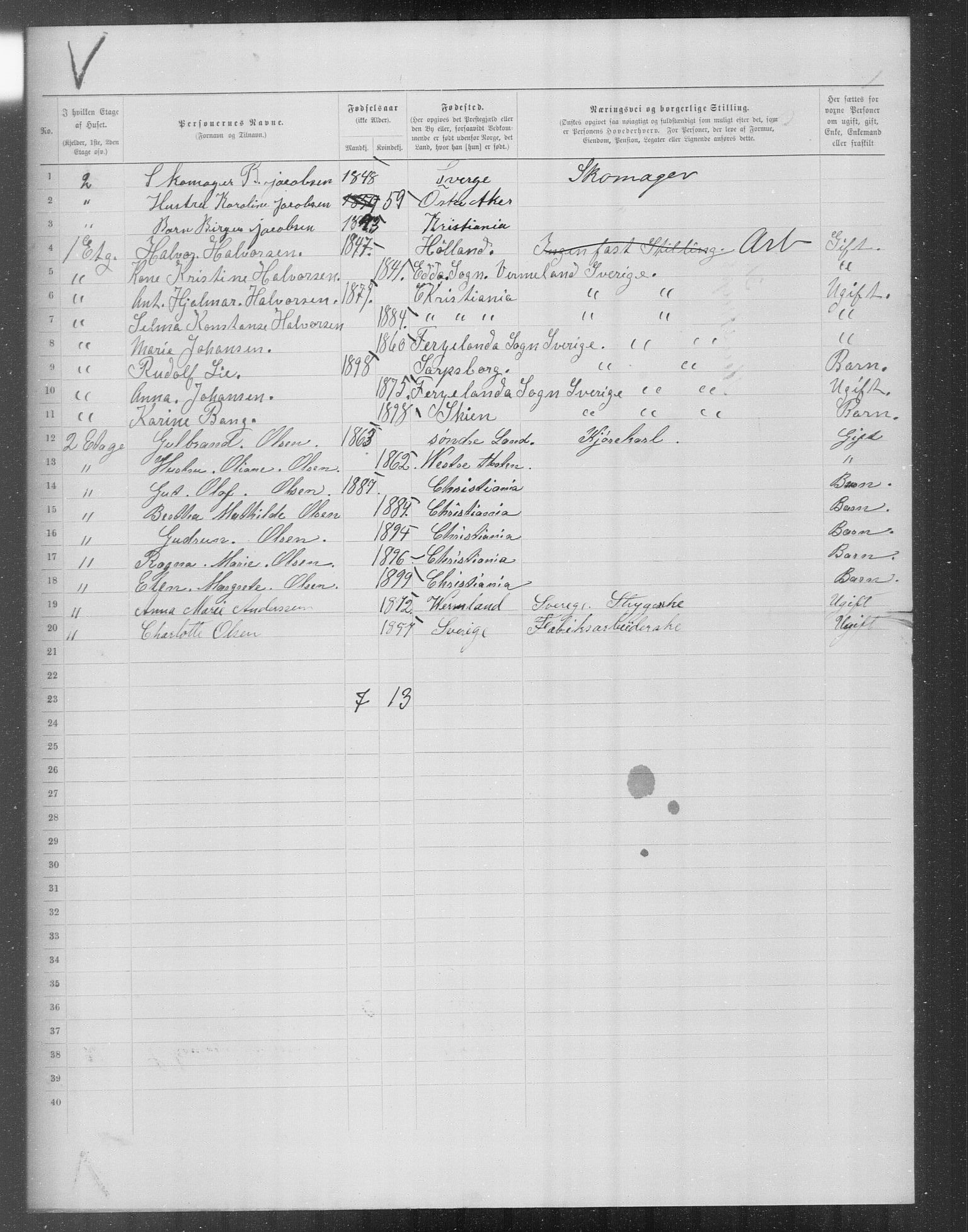 OBA, Municipal Census 1899 for Kristiania, 1899, p. 13216