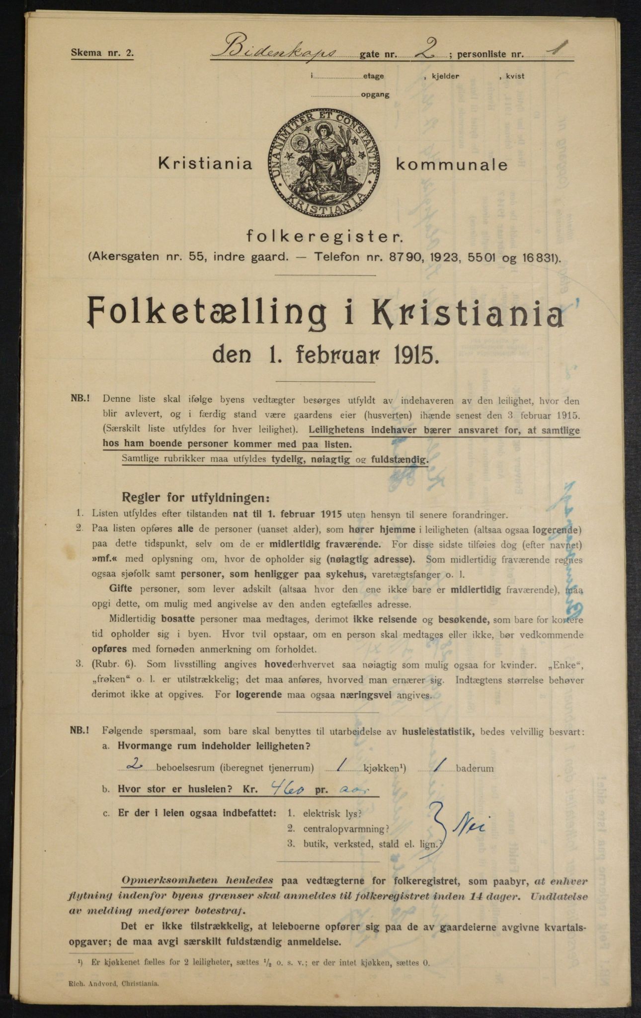 OBA, Municipal Census 1915 for Kristiania, 1915, p. 4781