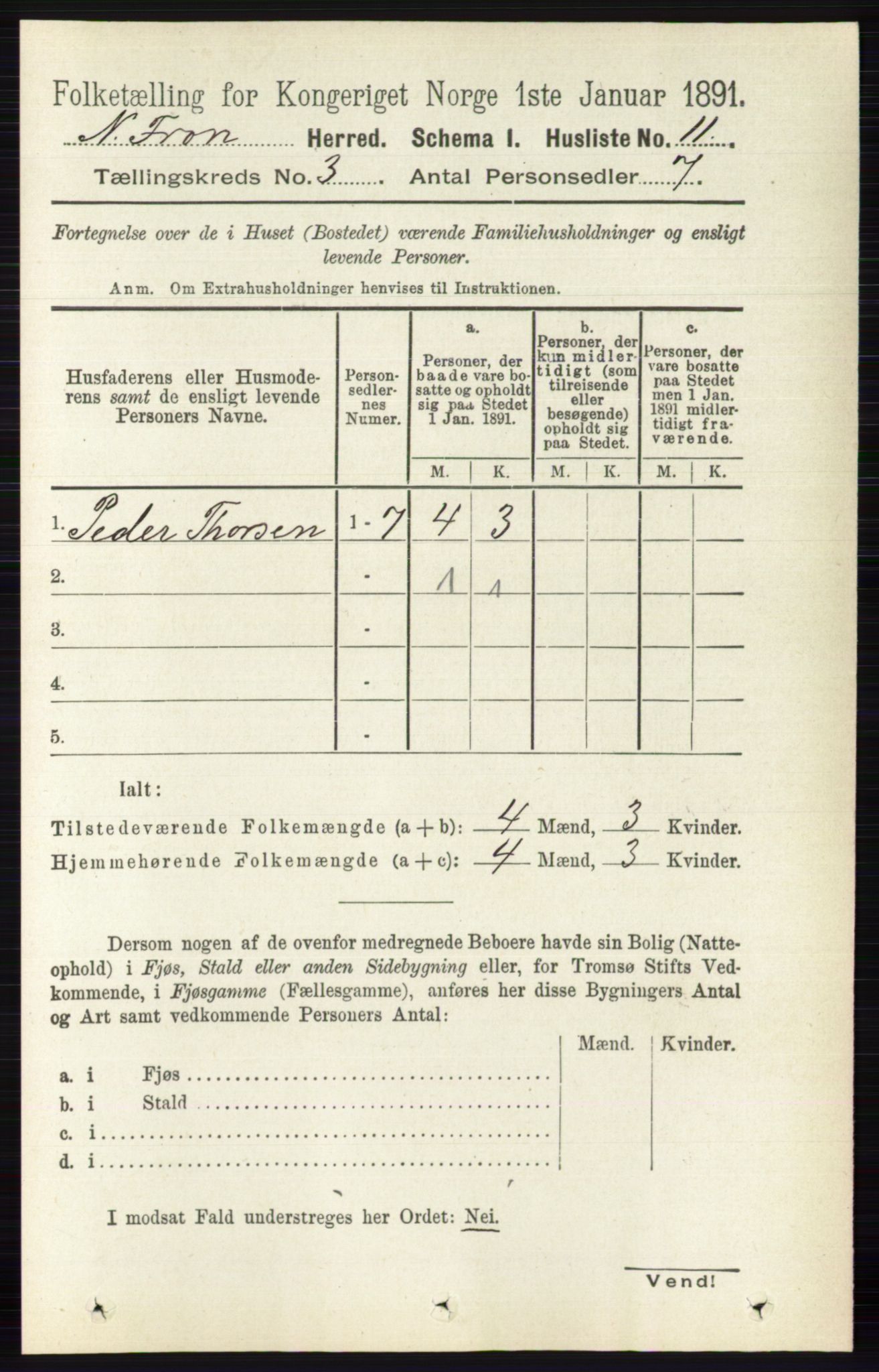 RA, 1891 census for 0518 Nord-Fron, 1891, p. 767