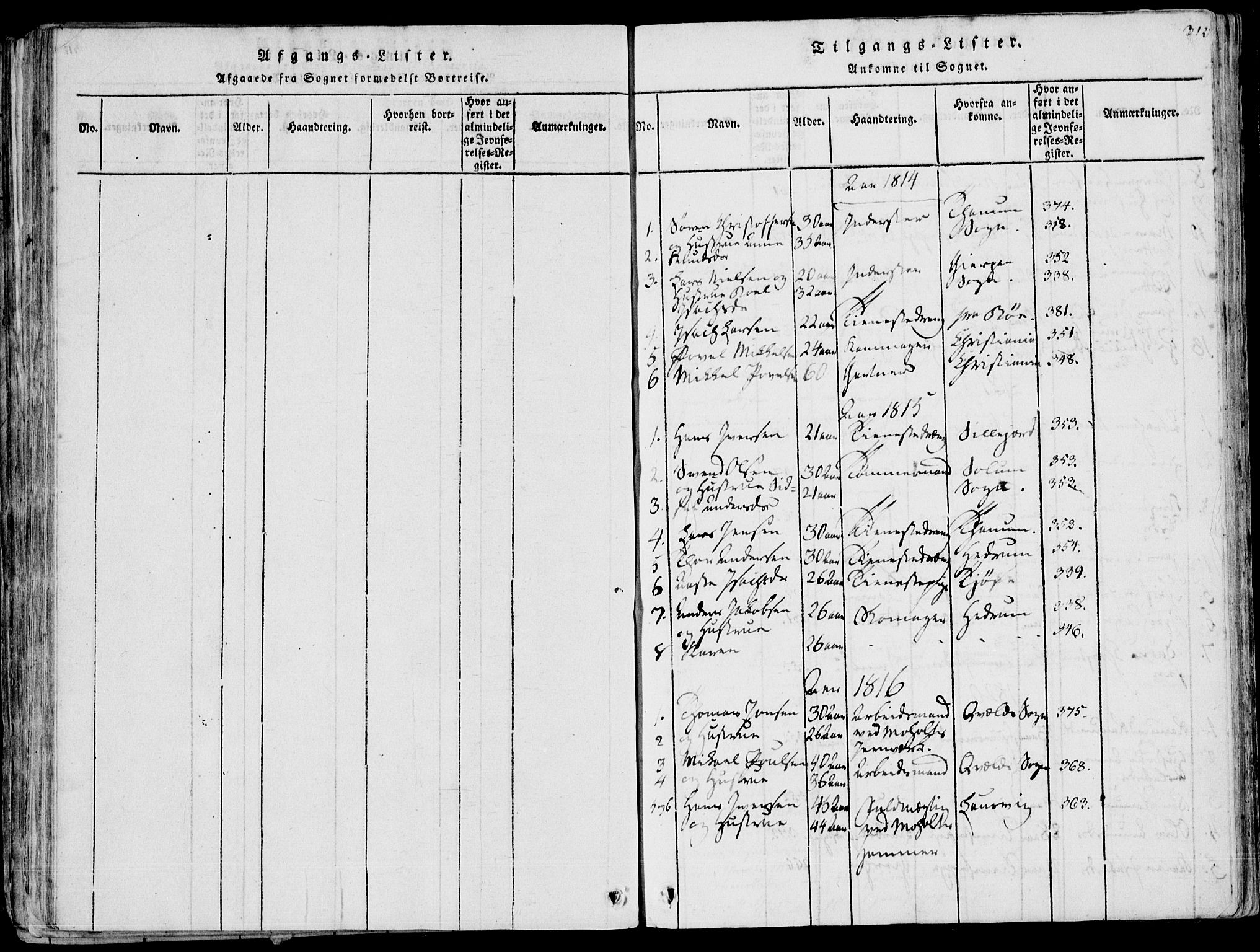 Eidanger kirkebøker, SAKO/A-261/F/Fa/L0007: Parish register (official) no. 7, 1814-1831, p. 312