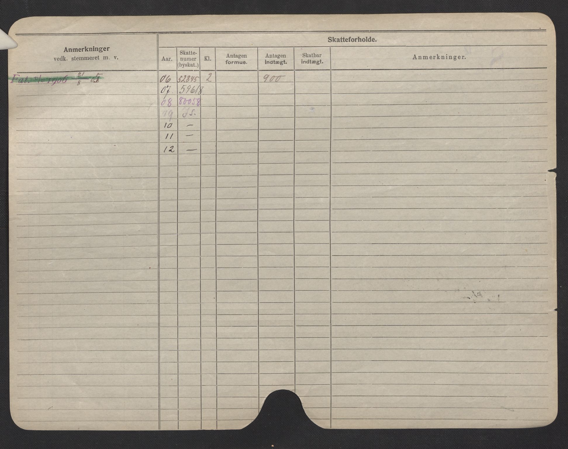 Oslo folkeregister, Registerkort, AV/SAO-A-11715/F/Fa/Fac/L0007: Menn, 1906-1914, p. 21b