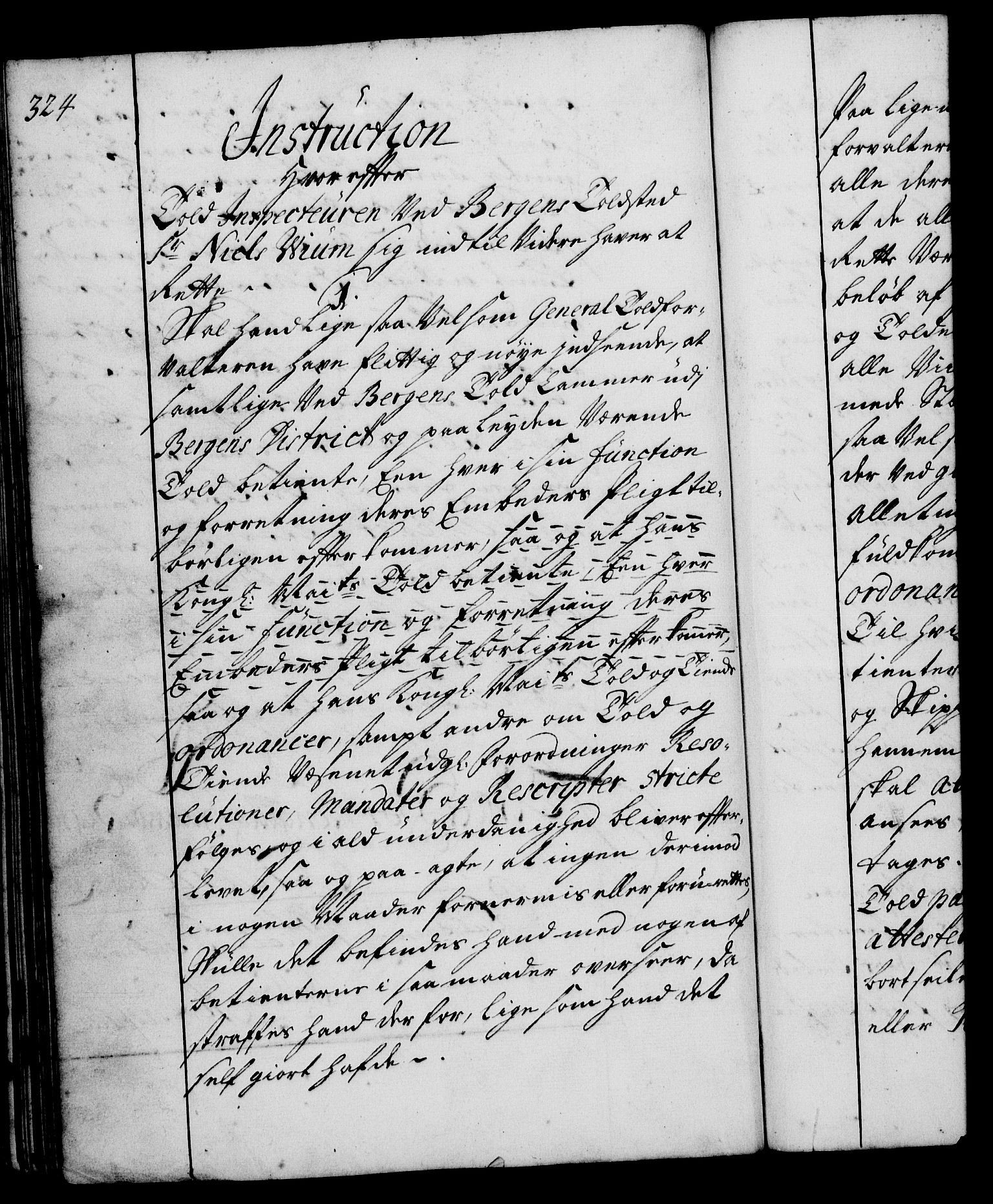 Rentekammeret, Kammerkanselliet, RA/EA-3111/G/Gg/Ggi/L0001: Norsk instruksjonsprotokoll med register (merket RK 53.34), 1720-1729, p. 324