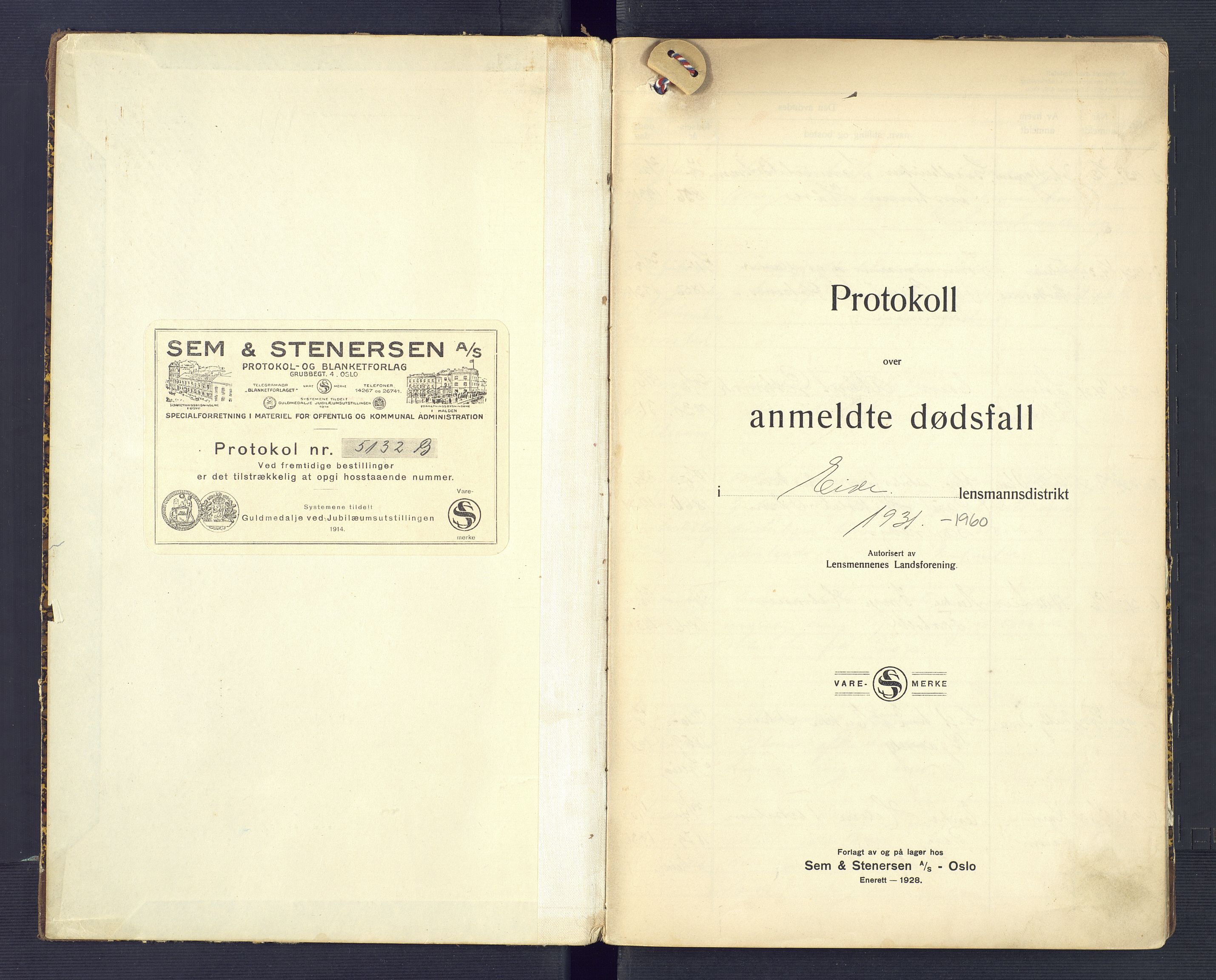 Eide lensmannskontor, SAK/1241-0008/F/Fe/L0002: Dødsfallsprotokoll nr 9, 1931-1960