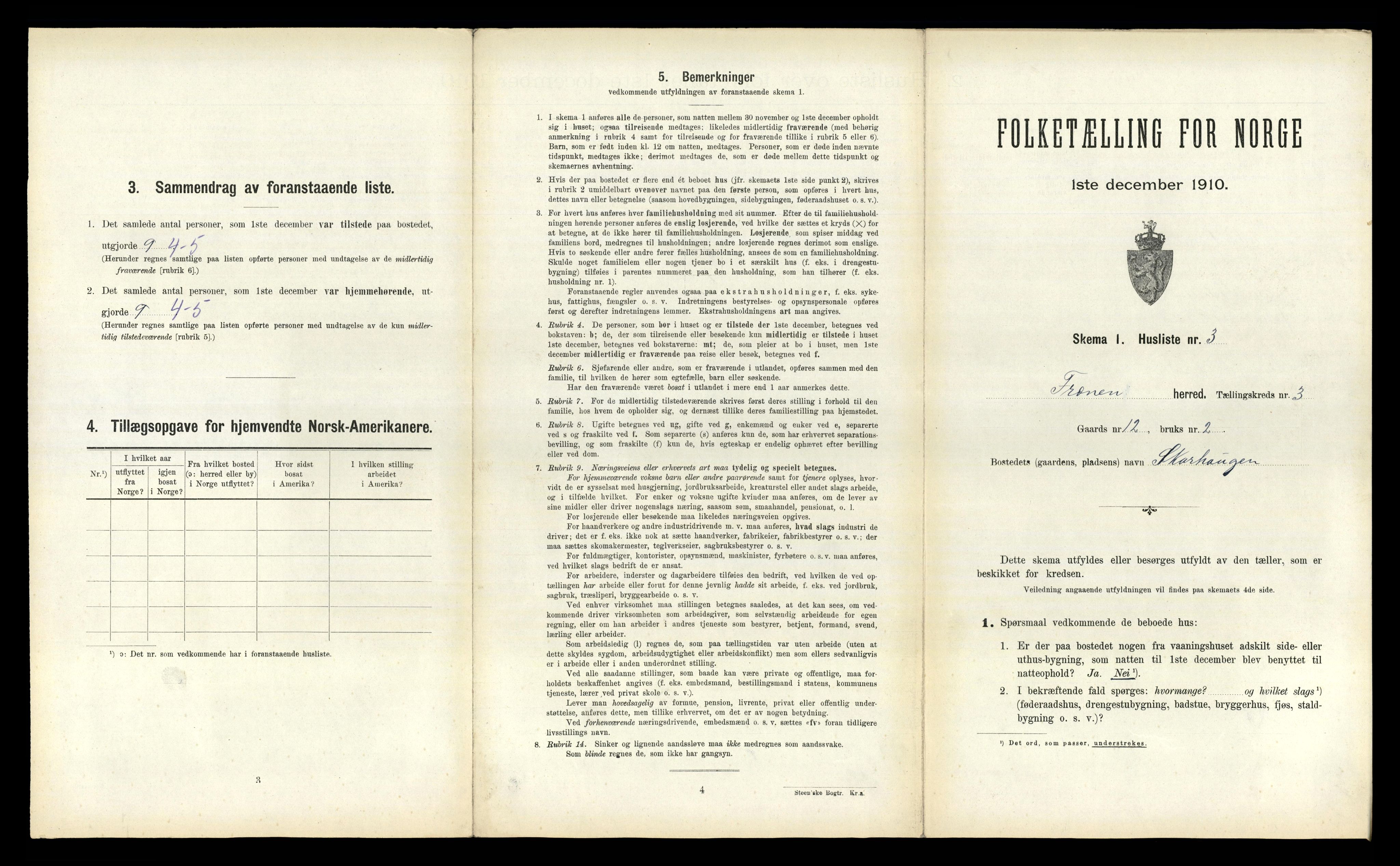 RA, 1910 census for Fræna, 1910, p. 308