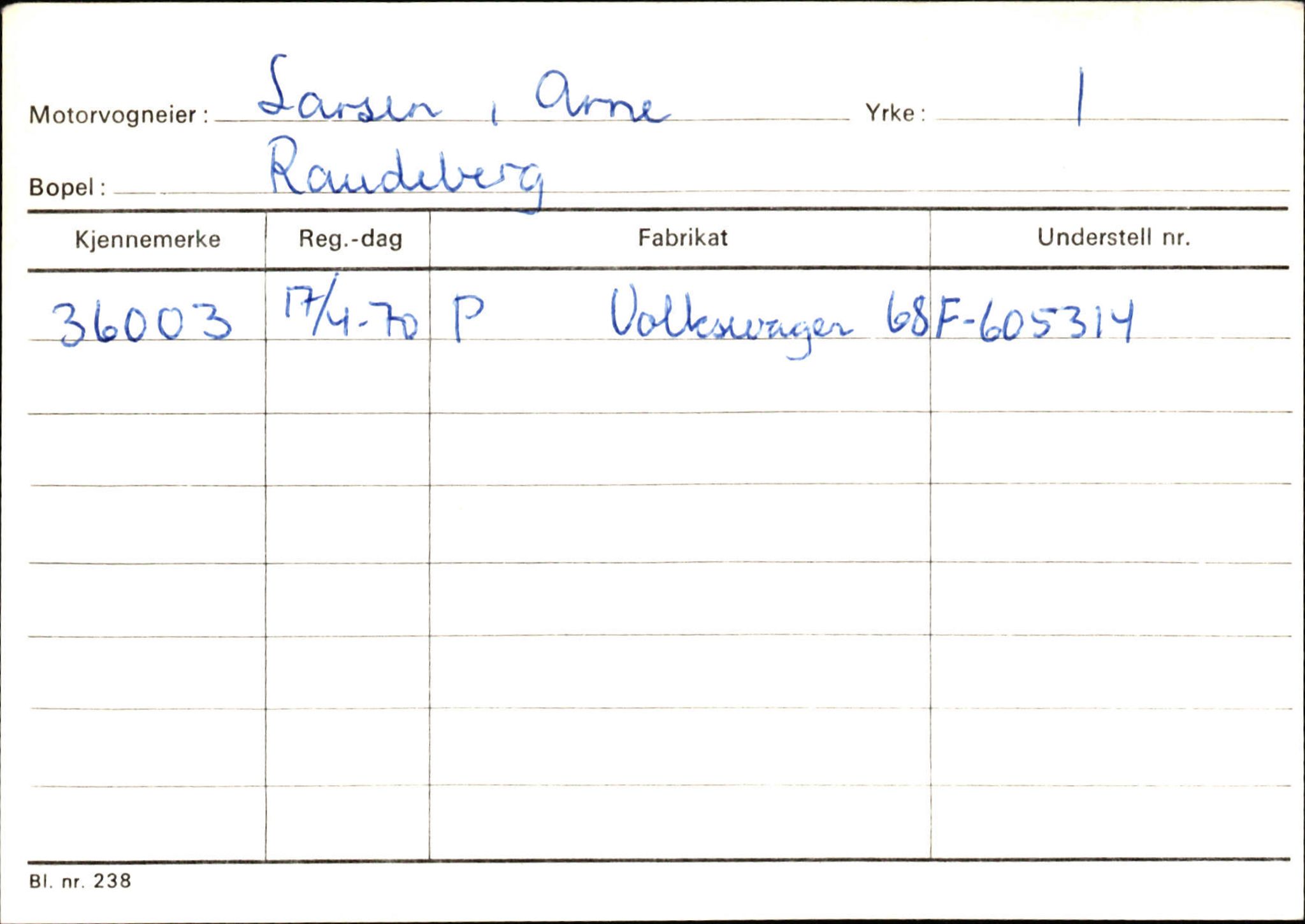 Statens vegvesen, Sogn og Fjordane vegkontor, AV/SAB-A-5301/4/F/L0144: Registerkort Vågsøy A-R, 1945-1975, p. 1598