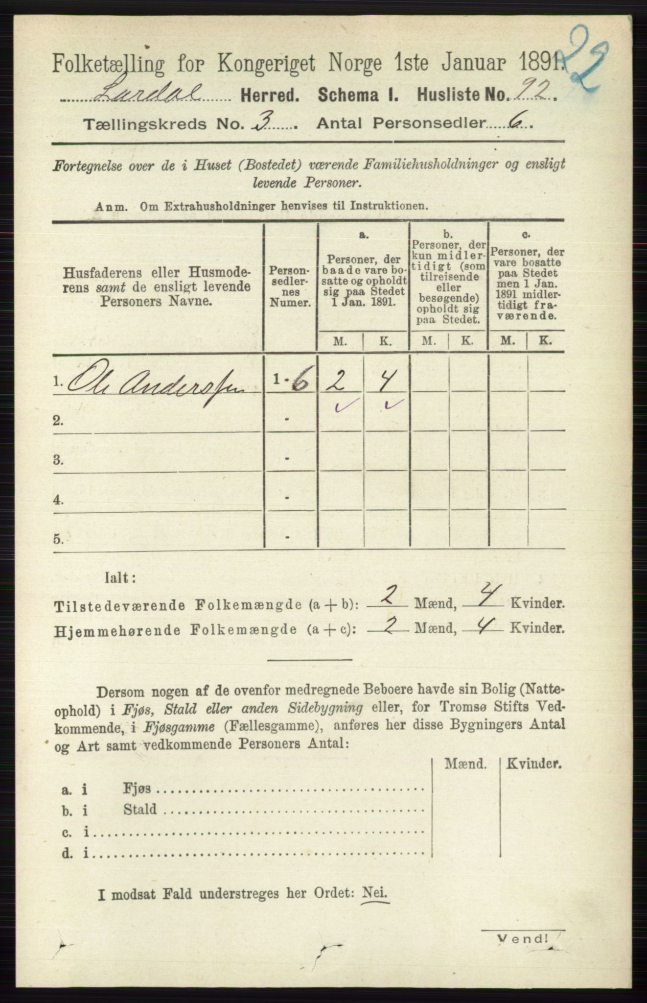 RA, 1891 census for 0728 Lardal, 1891, p. 1321