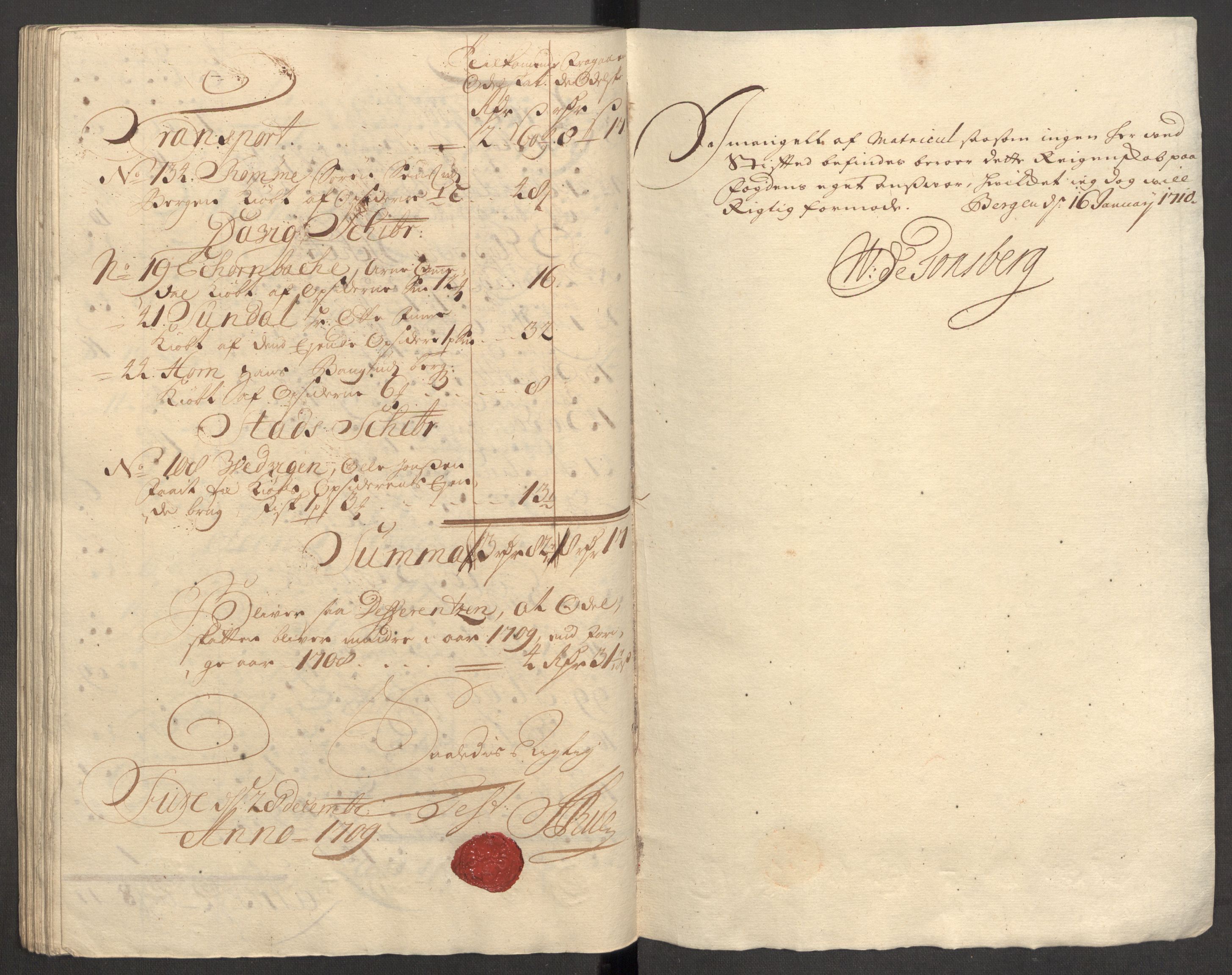 Rentekammeret inntil 1814, Reviderte regnskaper, Fogderegnskap, RA/EA-4092/R53/L3432: Fogderegnskap Sunn- og Nordfjord, 1709, p. 147