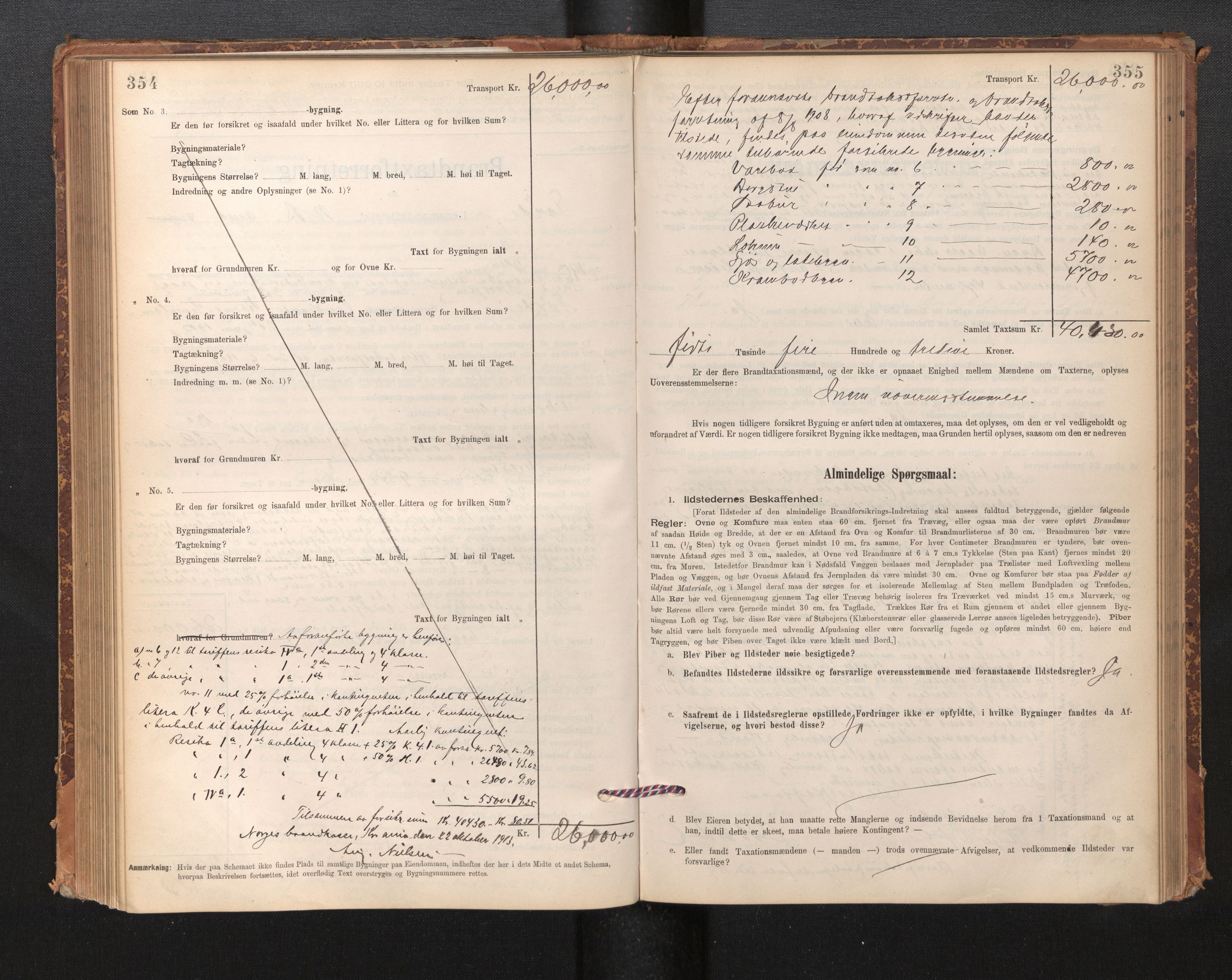 Lensmannen i Førde, AV/SAB-A-27401/0012/L0008: Branntakstprotokoll, skjematakst, 1895-1922, p. 354-355