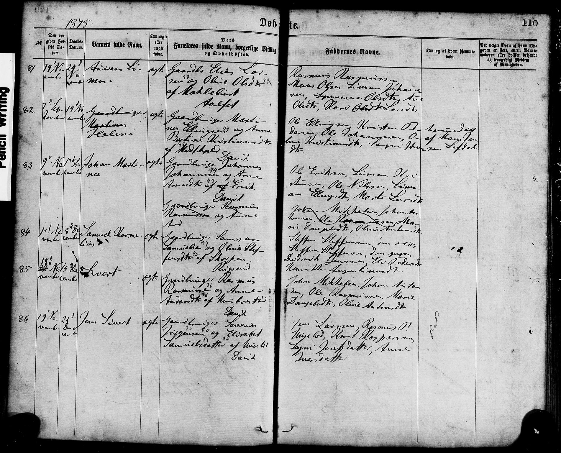 Davik sokneprestembete, AV/SAB-A-79701/H/Haa/Haaa/L0006: Parish register (official) no. A 6, 1867-1881, p. 110