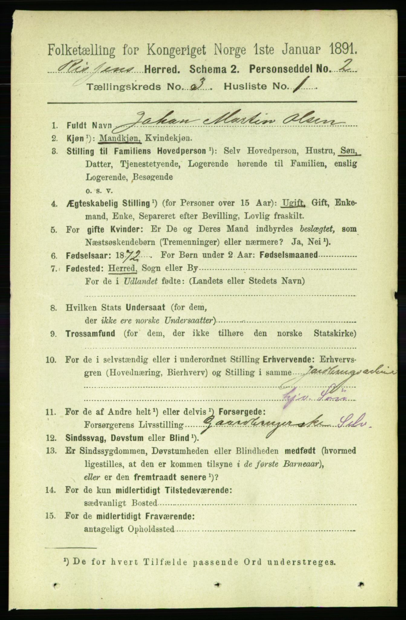 RA, 1891 census for 1624 Rissa, 1891, p. 1588