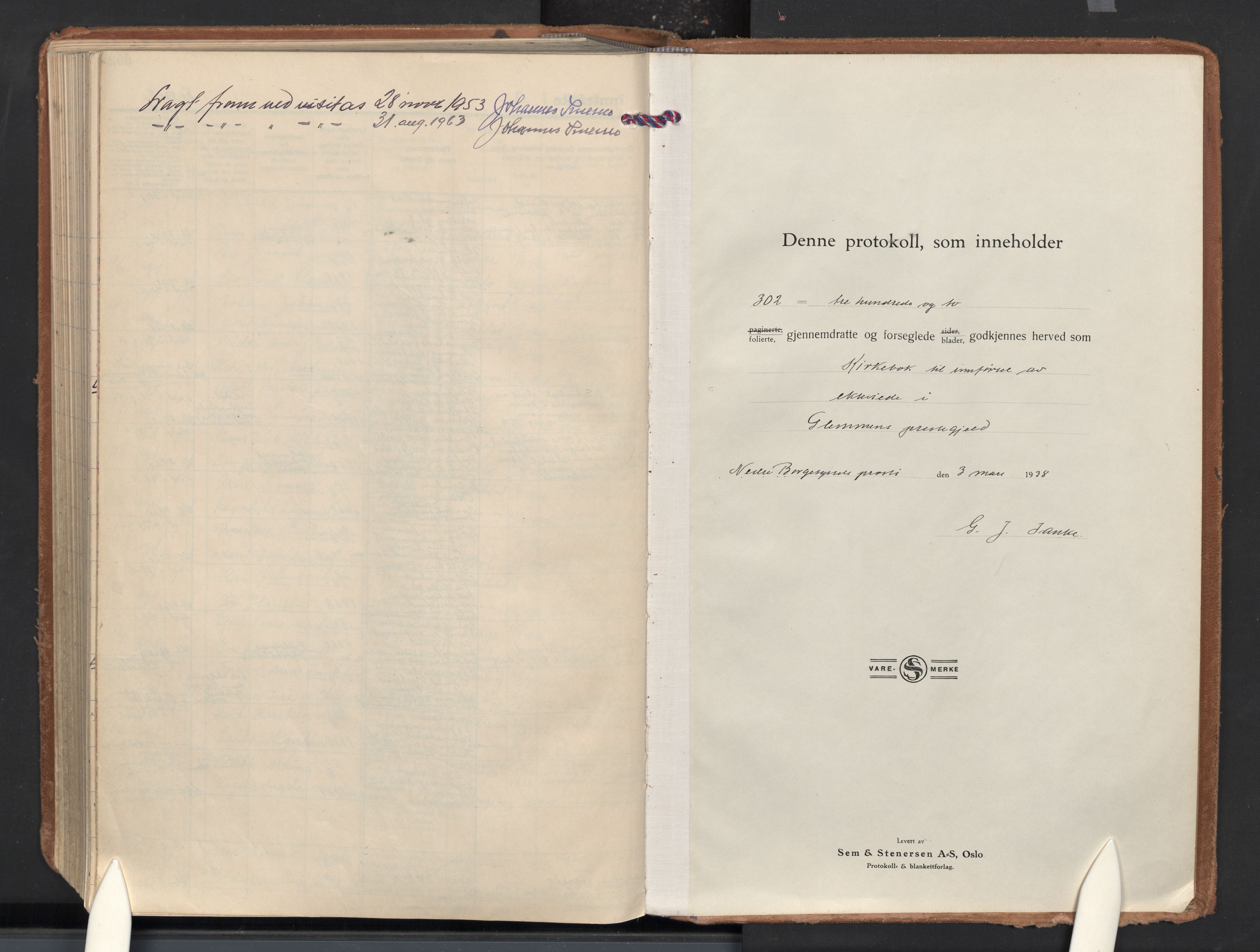 Glemmen prestekontor Kirkebøker, SAO/A-10908/F/Fa/L0020: Parish register (official) no. 20, 1938-1968