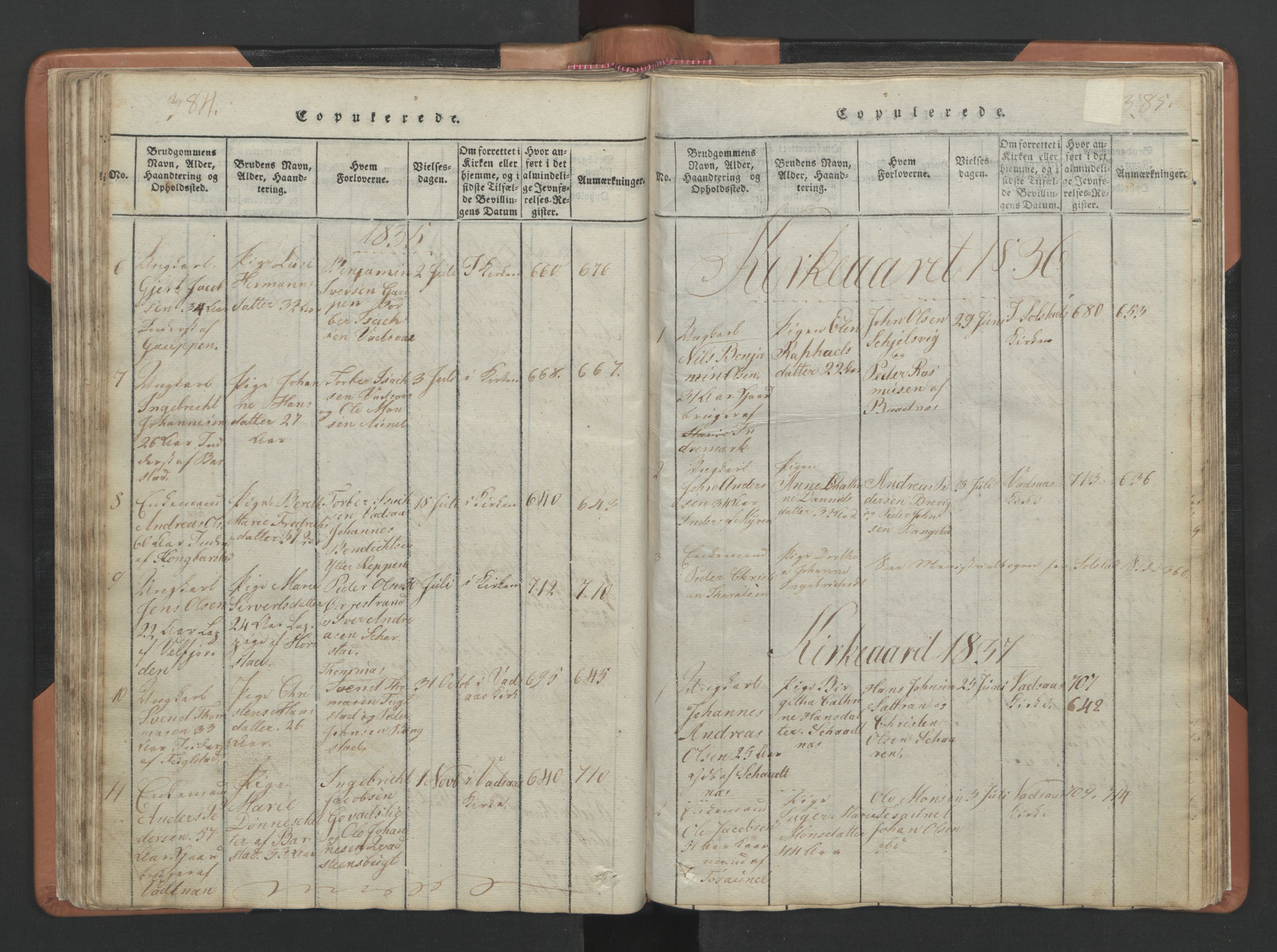 Ministerialprotokoller, klokkerbøker og fødselsregistre - Nordland, AV/SAT-A-1459/810/L0157: Parish register (copy) no. 810C01, 1819-1842, p. 384-385