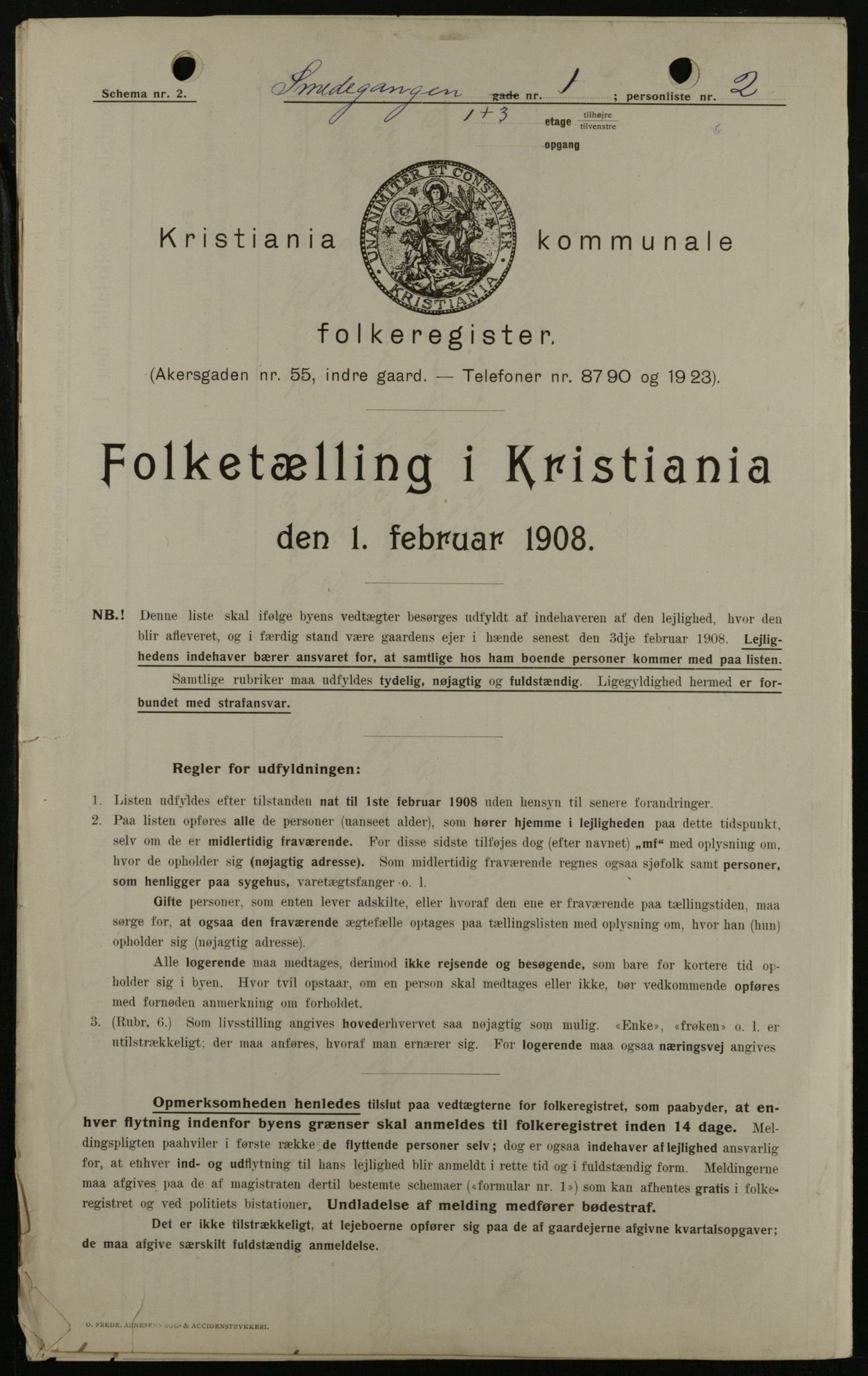 OBA, Municipal Census 1908 for Kristiania, 1908, p. 87420