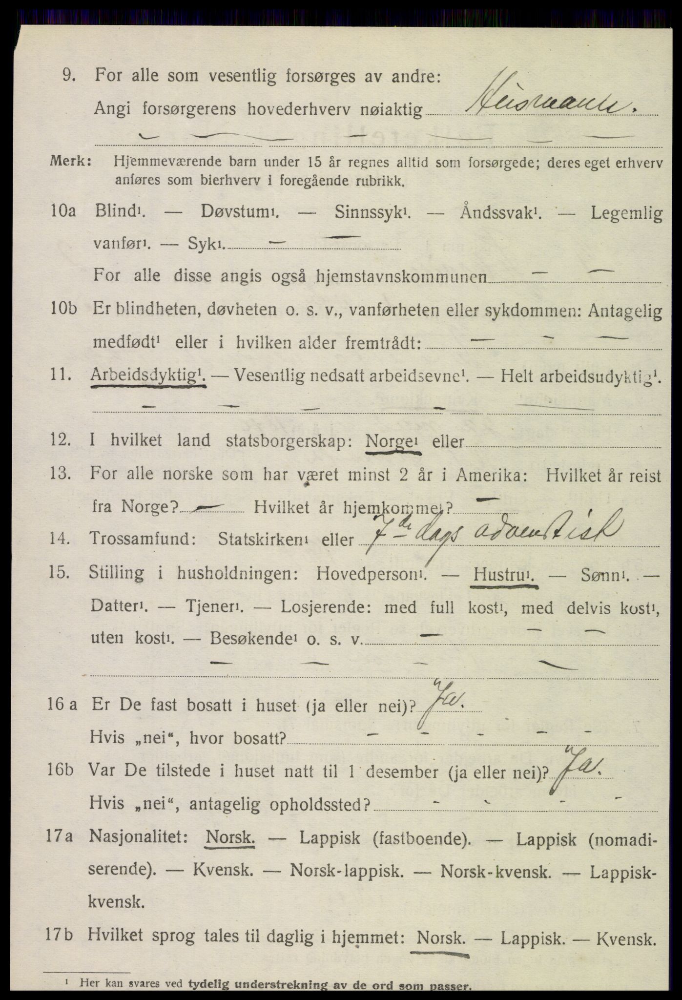 SAT, 1920 census for Leksvik, 1920, p. 1829