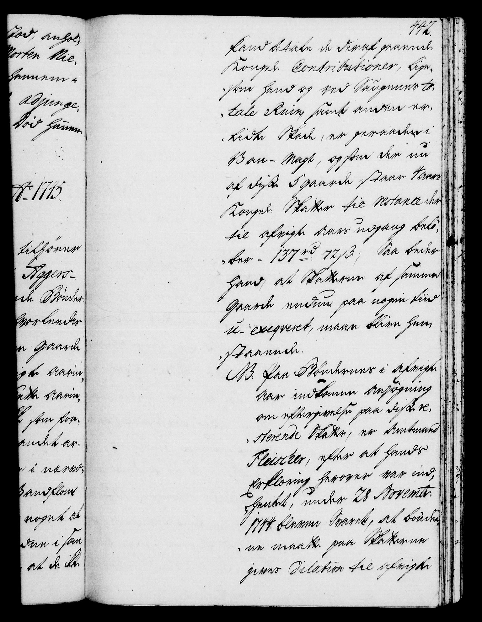 Rentekammeret, Kammerkanselliet, RA/EA-3111/G/Gh/Gha/L0026: Norsk ekstraktmemorialprotokoll (merket RK 53.71), 1744-1745, p. 442