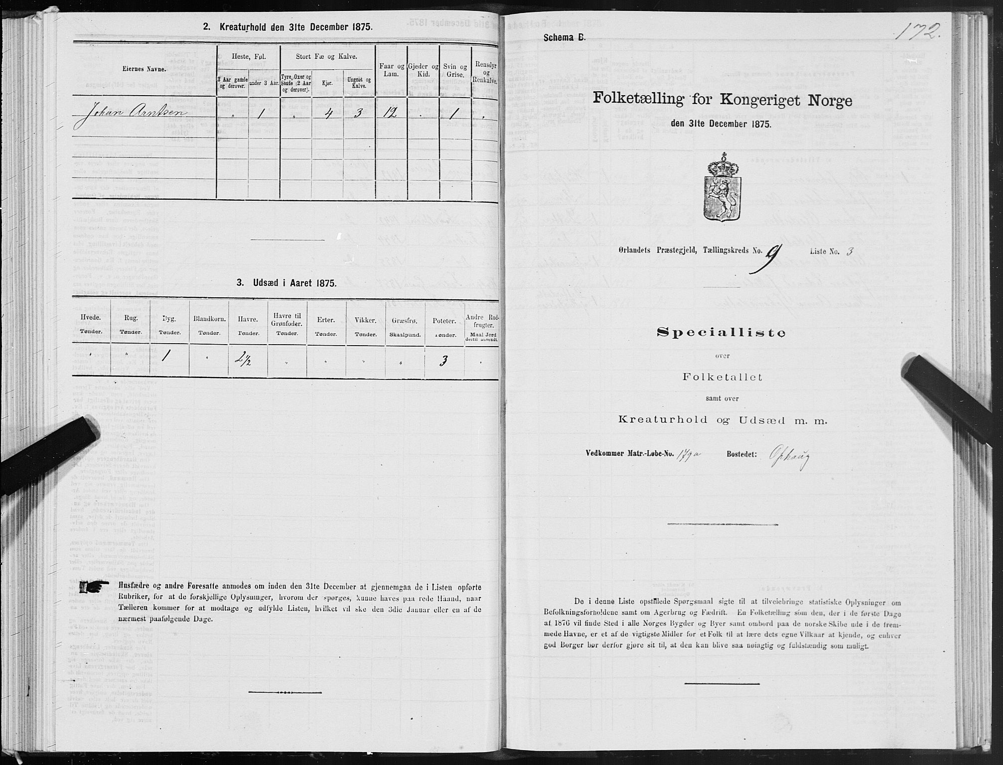 SAT, 1875 census for 1621P Ørland, 1875, p. 6172