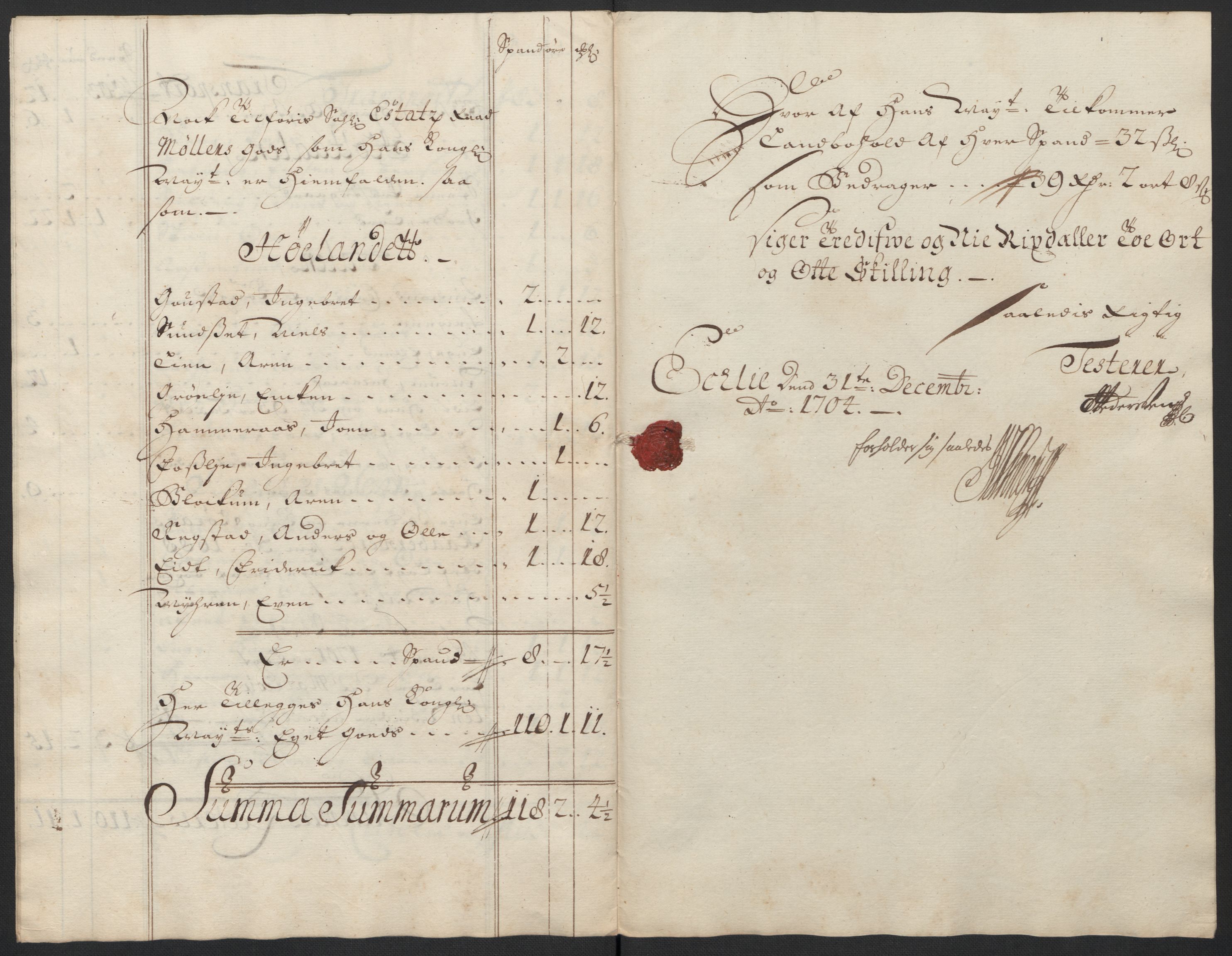 Rentekammeret inntil 1814, Reviderte regnskaper, Fogderegnskap, RA/EA-4092/R60/L3954: Fogderegnskap Orkdal og Gauldal, 1704, p. 371