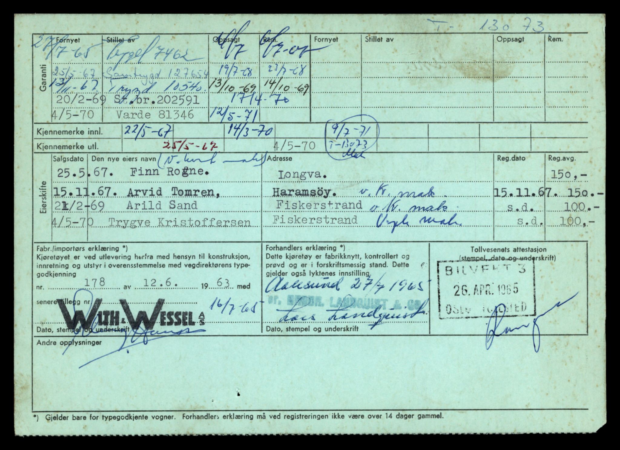 Møre og Romsdal vegkontor - Ålesund trafikkstasjon, AV/SAT-A-4099/F/Fe/L0037: Registreringskort for kjøretøy T 13031 - T 13179, 1927-1998, p. 858