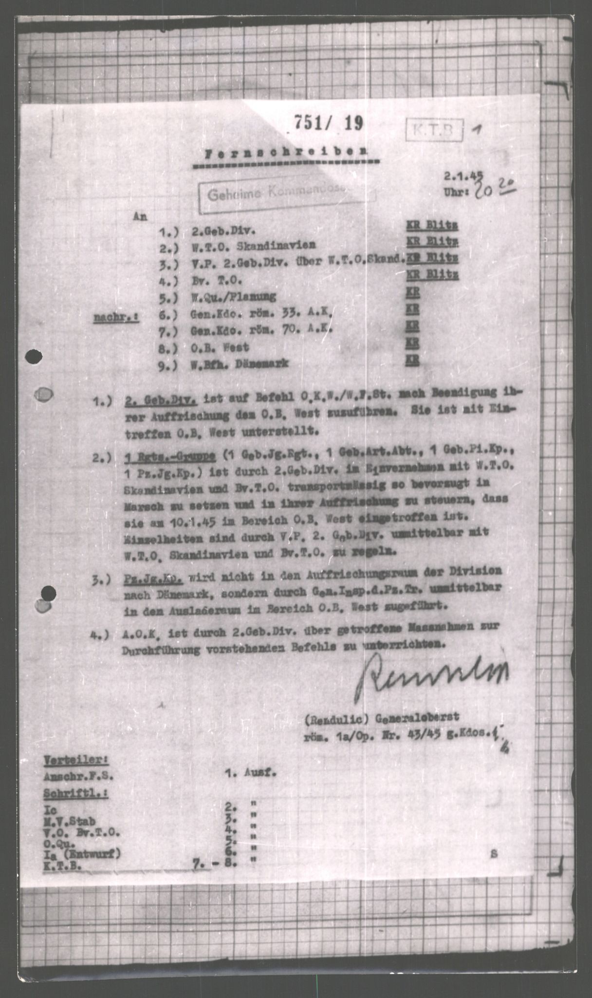 Forsvarets Overkommando. 2 kontor. Arkiv 11.4. Spredte tyske arkivsaker, AV/RA-RAFA-7031/D/Dar/Dara/L0001: Krigsdagbøker for 20. Gebirgs-Armee-Oberkommando (AOK 20), 1944-1945, p. 365