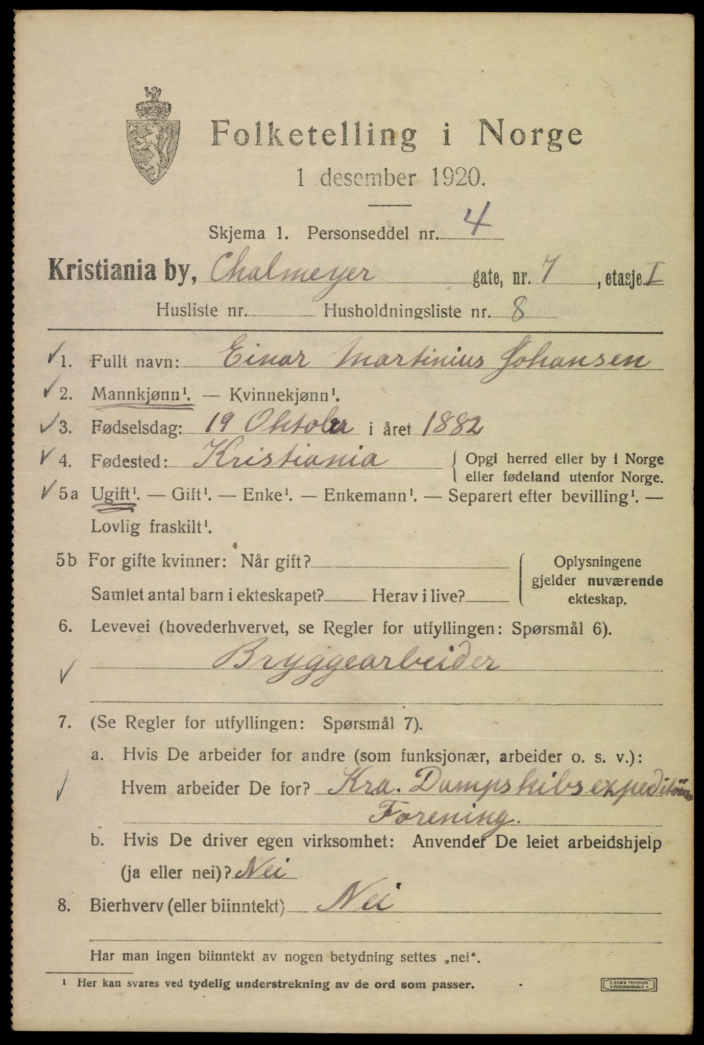 SAO, 1920 census for Kristiania, 1920, p. 181793