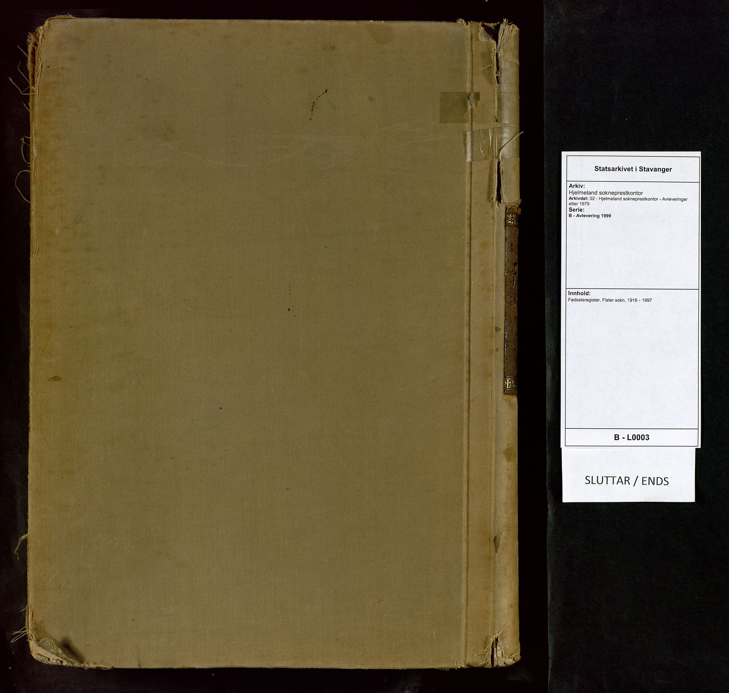 Hjelmeland sokneprestkontor, AV/SAST-A-101843/02/B/L0003: Birth register no. 3, 1916-1997