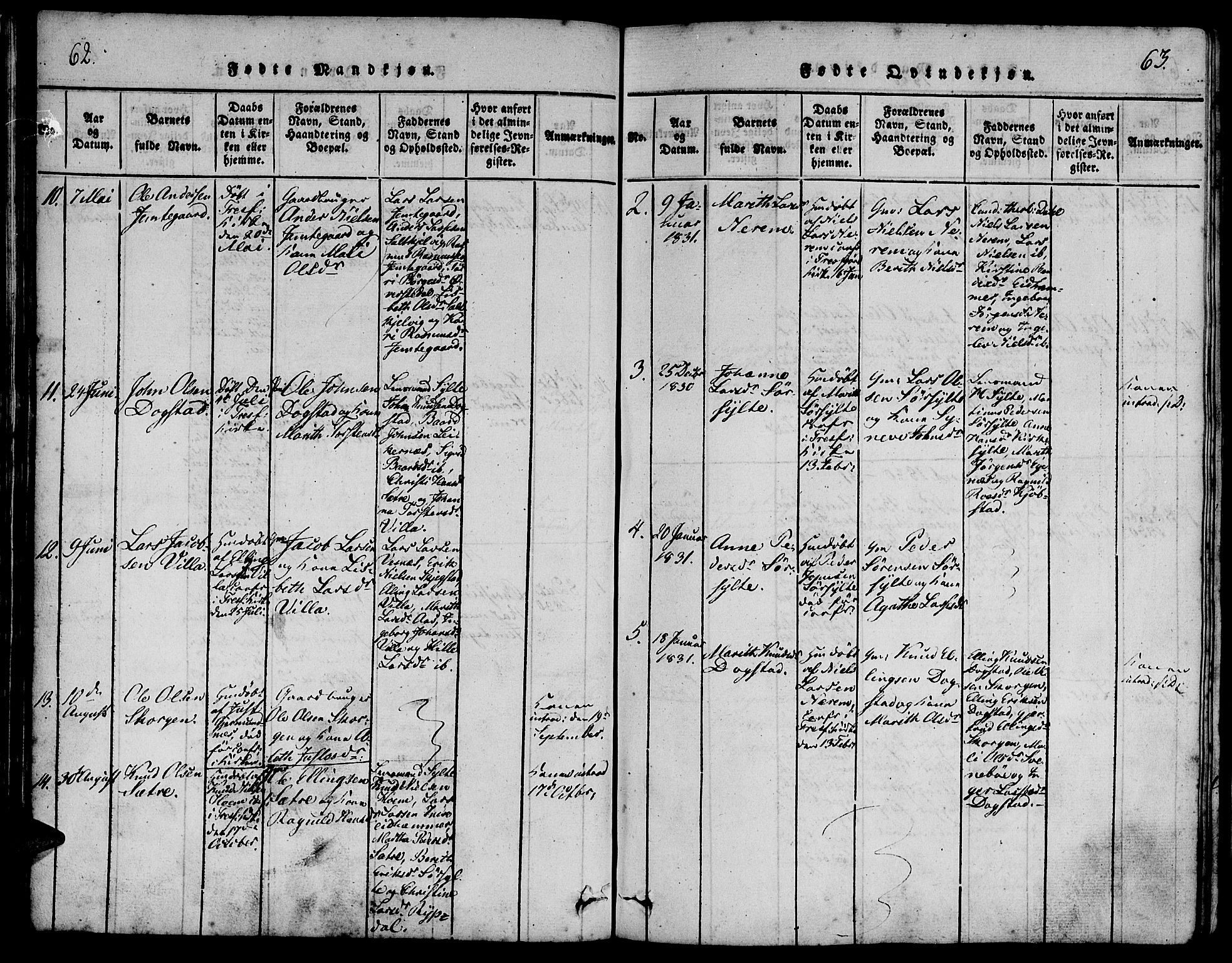 Ministerialprotokoller, klokkerbøker og fødselsregistre - Møre og Romsdal, AV/SAT-A-1454/541/L0544: Parish register (official) no. 541A01, 1818-1847, p. 62-63