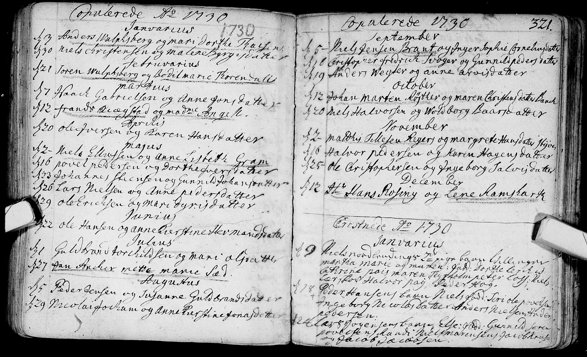 Bragernes kirkebøker, SAKO/A-6/F/Fa/L0003: Parish register (official) no. I 3, 1706-1734, p. 321
