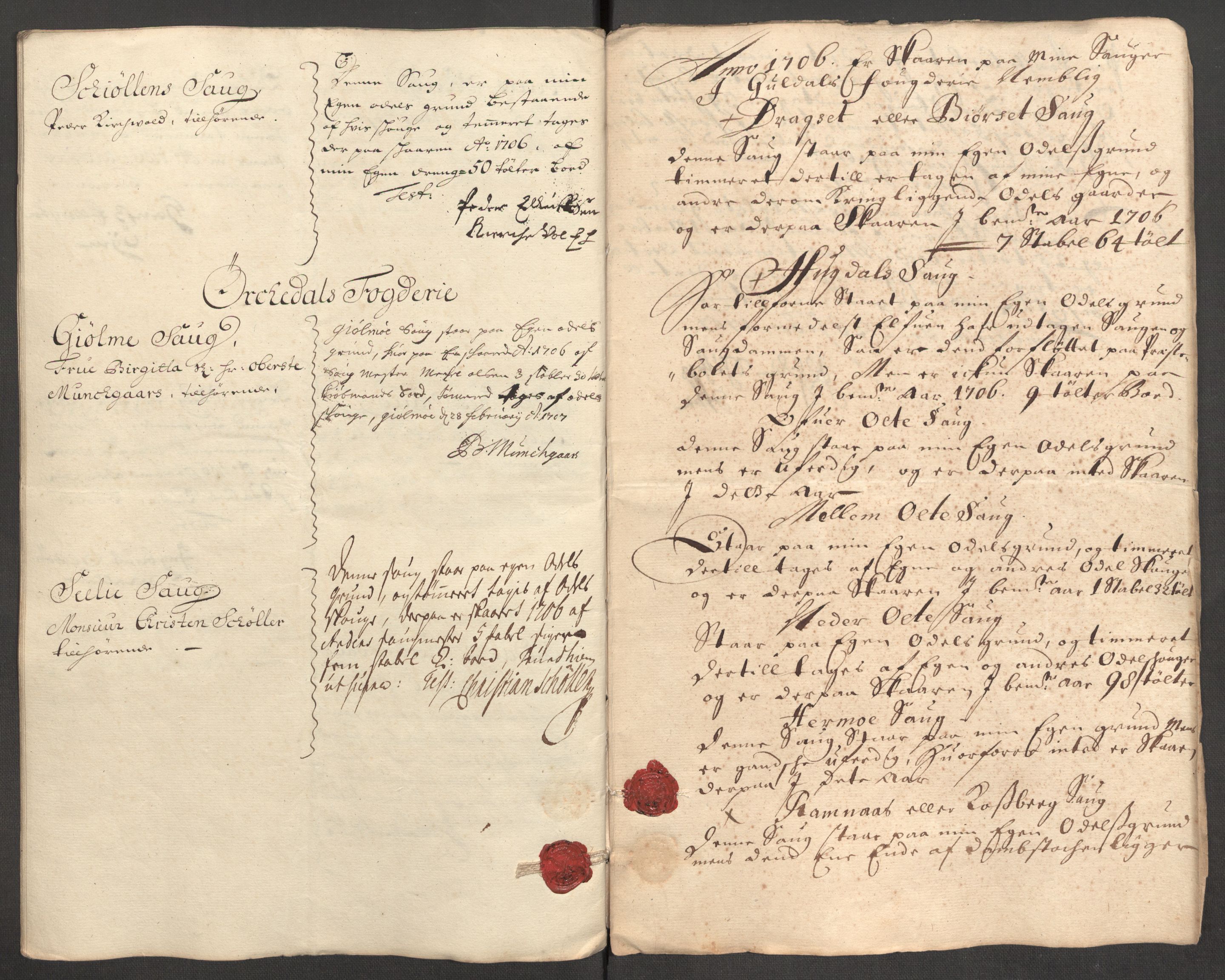 Rentekammeret inntil 1814, Reviderte regnskaper, Fogderegnskap, AV/RA-EA-4092/R60/L3956: Fogderegnskap Orkdal og Gauldal, 1706, p. 278