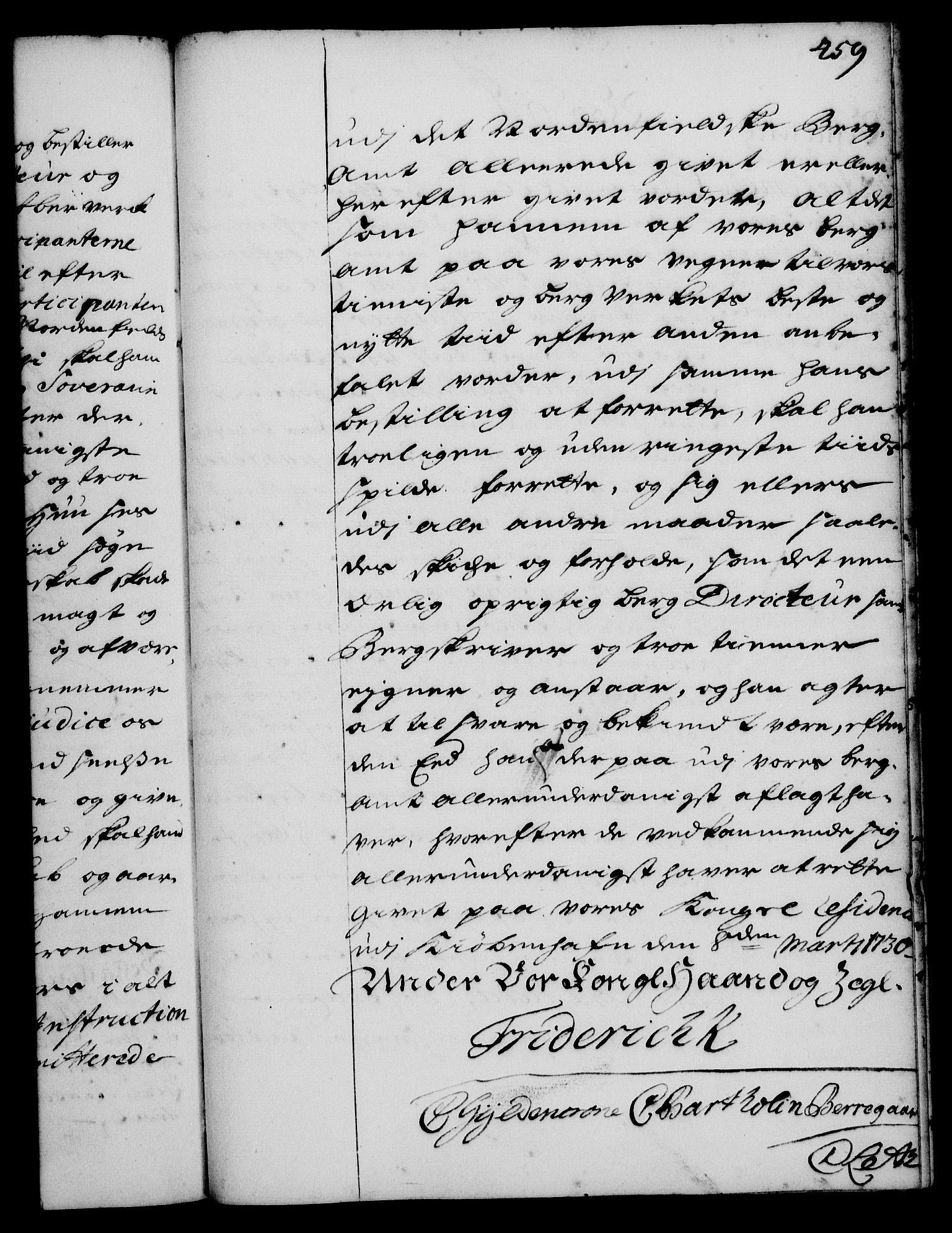 Rentekammeret, Kammerkanselliet, RA/EA-3111/G/Gg/Gge/L0001: Norsk bestallingsprotokoll med register (merket RK 53.25), 1720-1730, p. 459