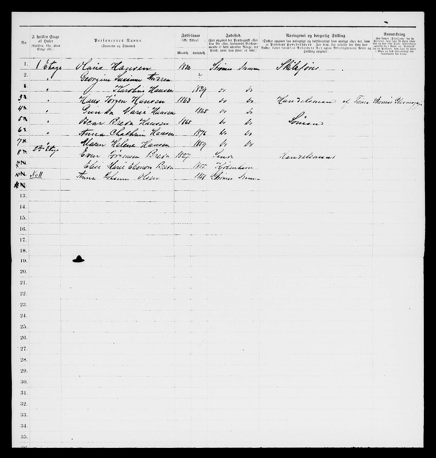 SAKO, 1885 census for 0602 Drammen, 1885, p. 637