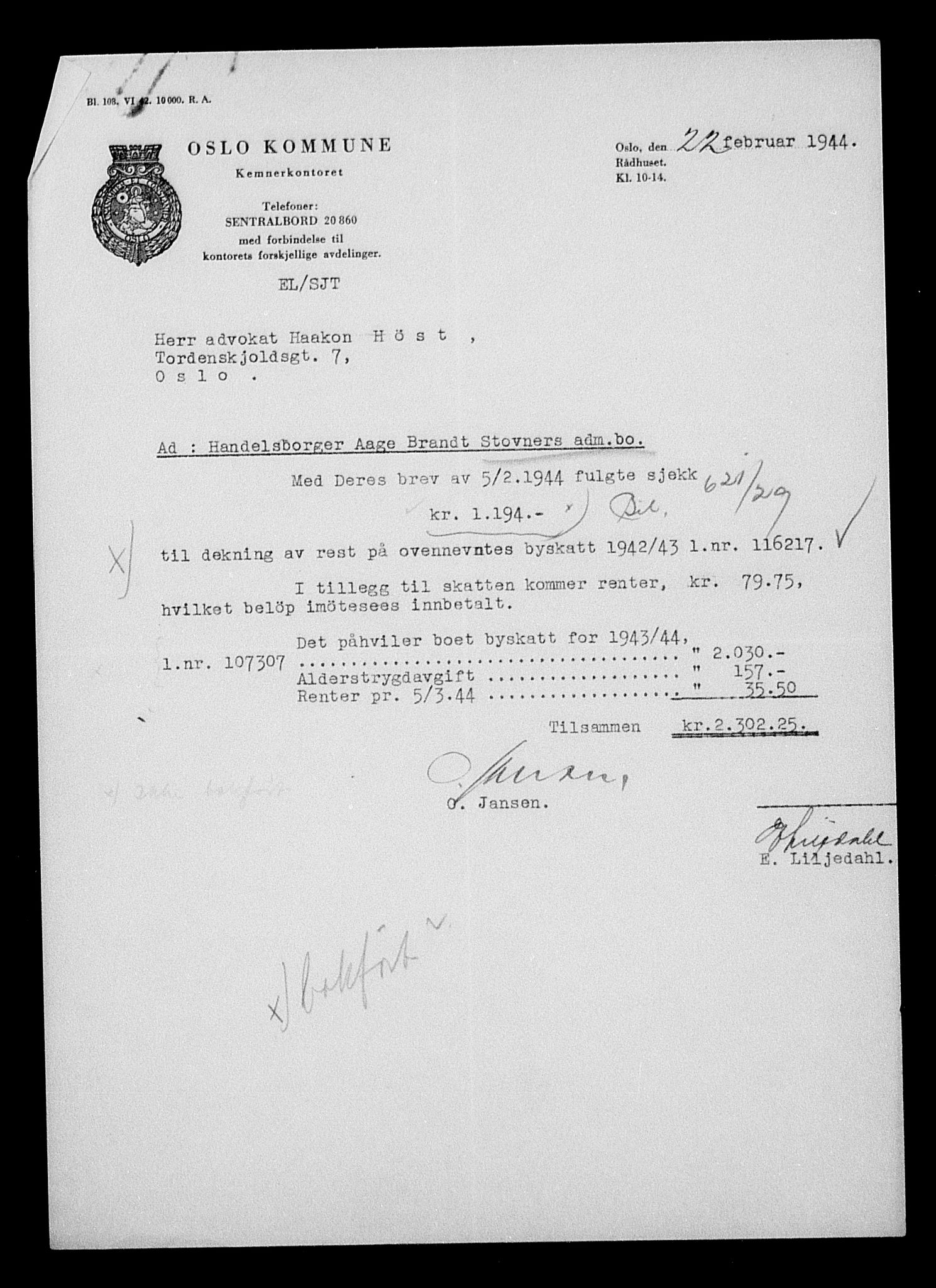 Justisdepartementet, Tilbakeføringskontoret for inndratte formuer, AV/RA-S-1564/H/Hc/Hcc/L0983: --, 1945-1947, p. 441