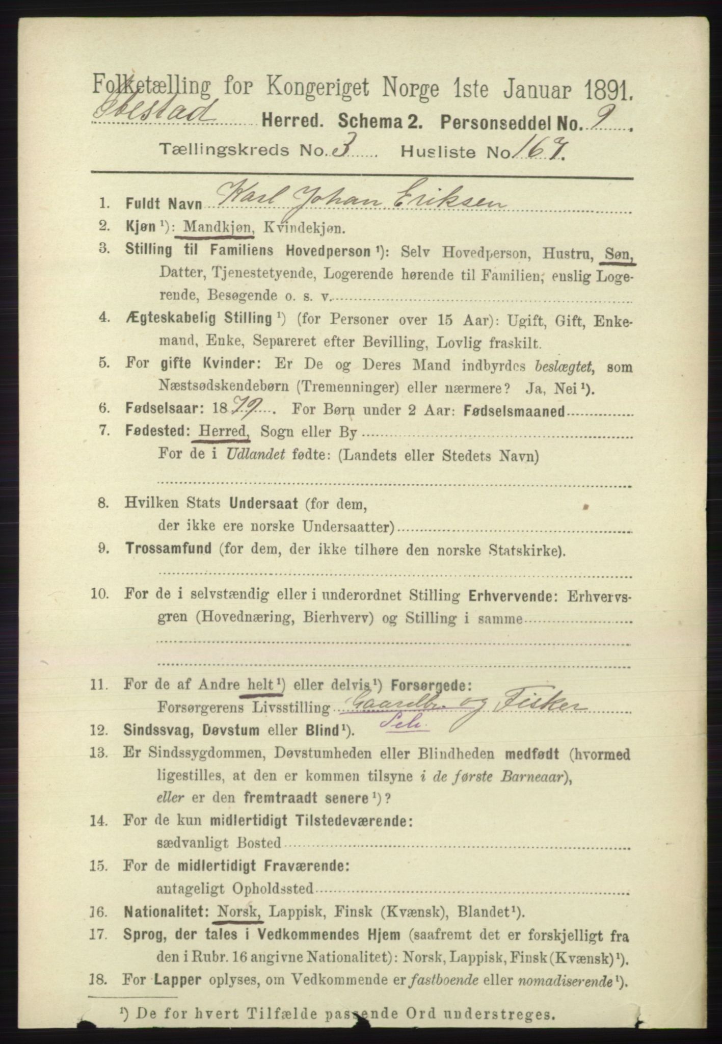 RA, 1891 census for 1917 Ibestad, 1891, p. 2839