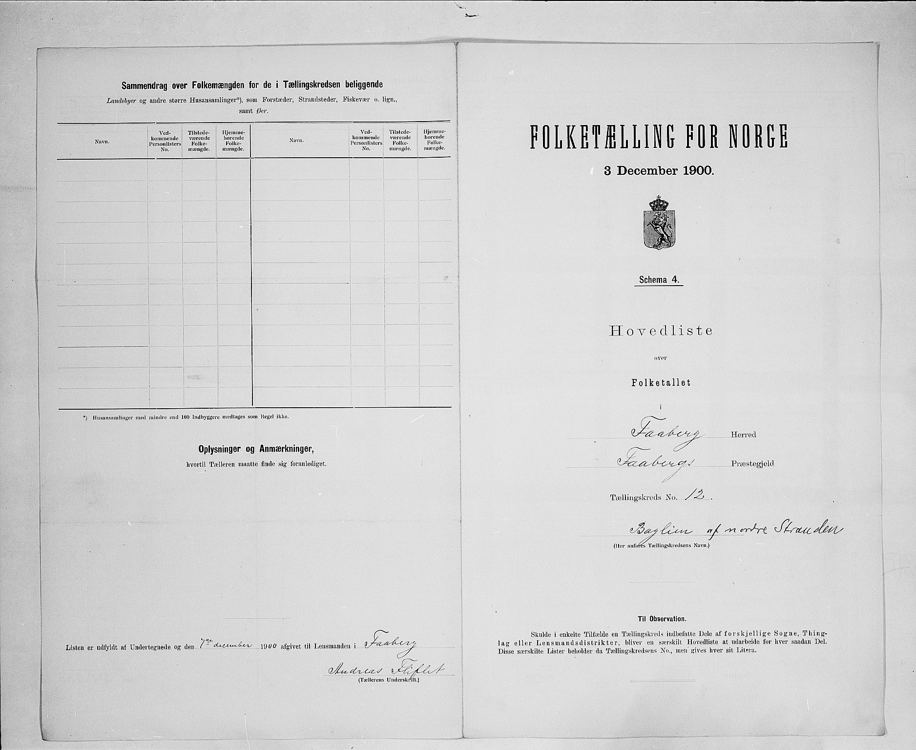 SAH, 1900 census for Fåberg, 1900, p. 54