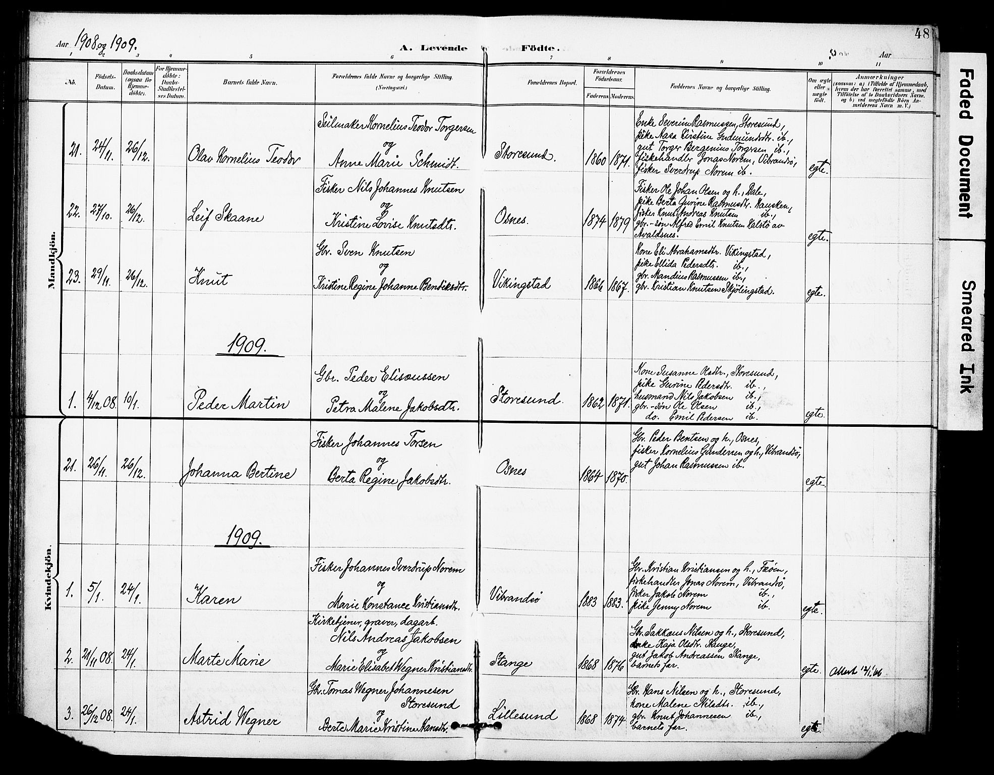 Torvastad sokneprestkontor, AV/SAST-A -101857/H/Ha/Haa/L0017: Parish register (official) no. A 16, 1899-1911, p. 48