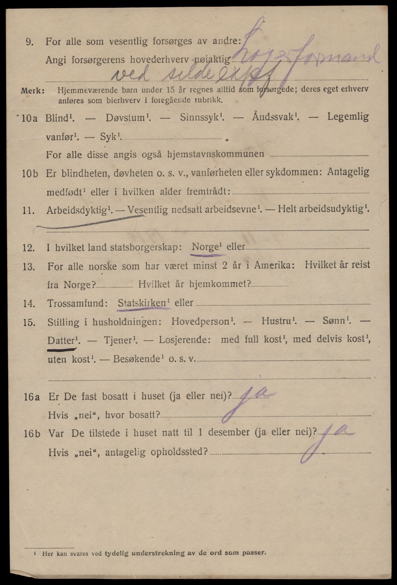 SAST, 1920 census for Stavanger, 1920, p. 122321