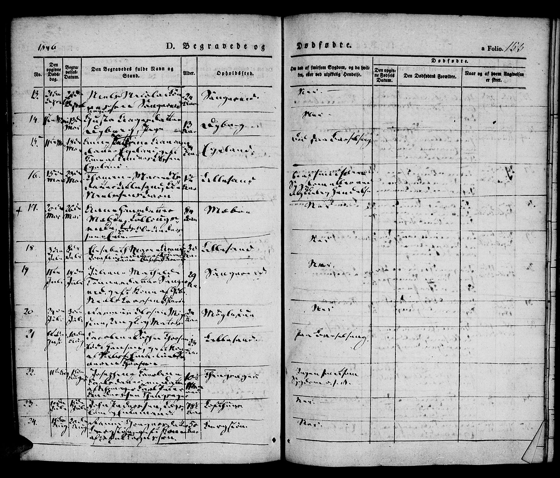 Vestre Moland sokneprestkontor, AV/SAK-1111-0046/F/Fa/Fab/L0005: Parish register (official) no. A 5, 1841-1849, p. 153