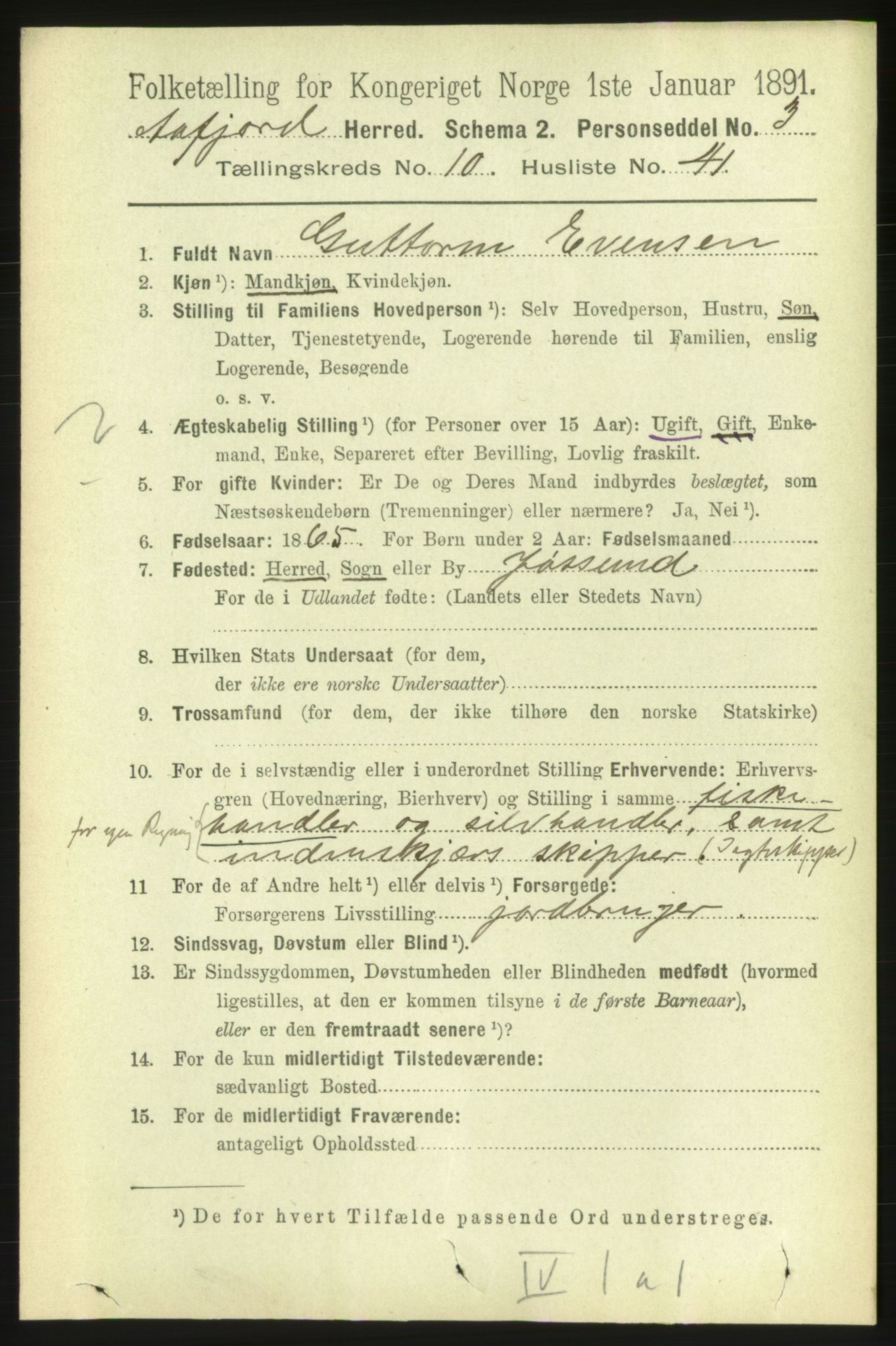 RA, 1891 census for 1630 Åfjord, 1891, p. 3231