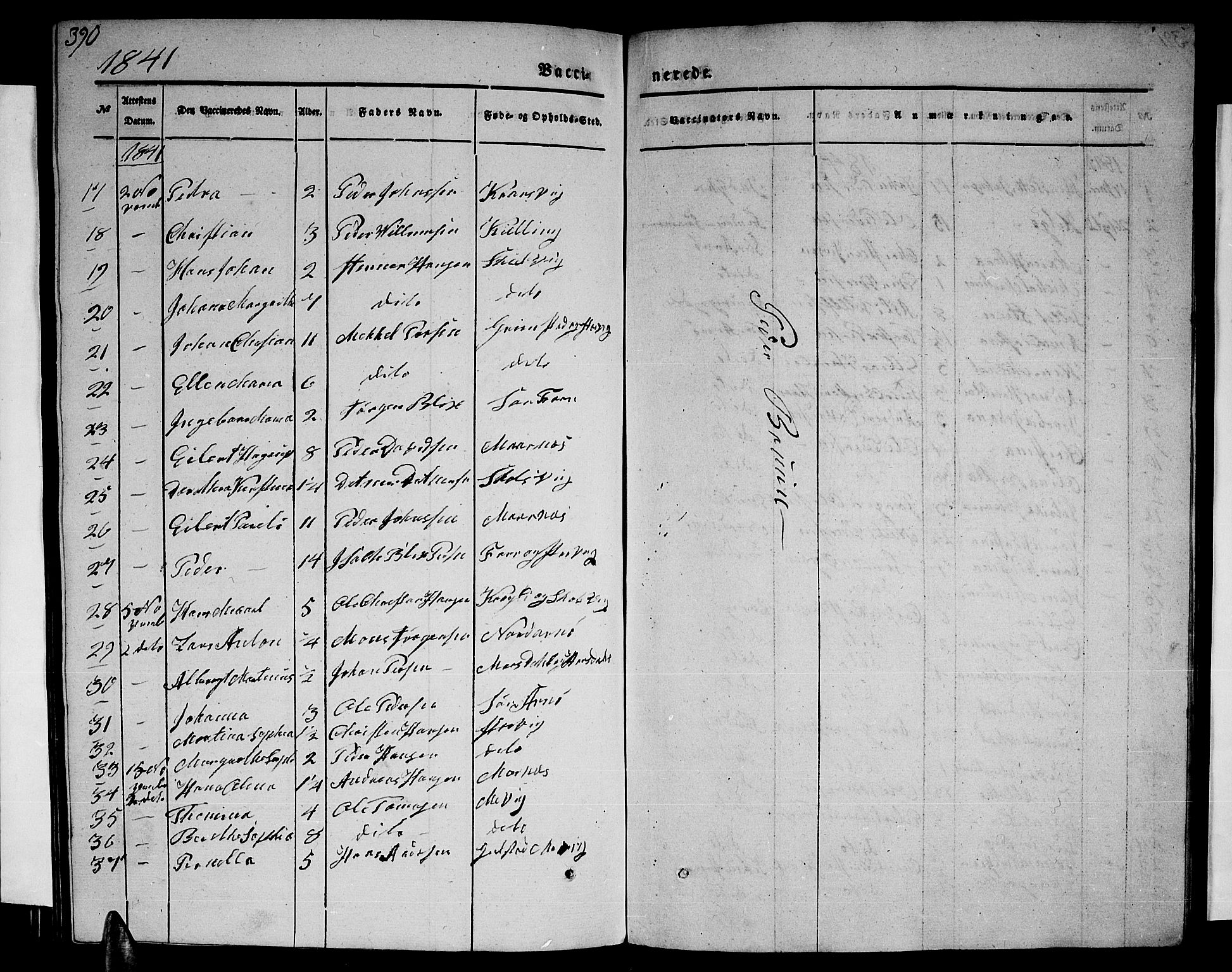 Ministerialprotokoller, klokkerbøker og fødselsregistre - Nordland, AV/SAT-A-1459/805/L0106: Parish register (copy) no. 805C02, 1841-1861, p. 390