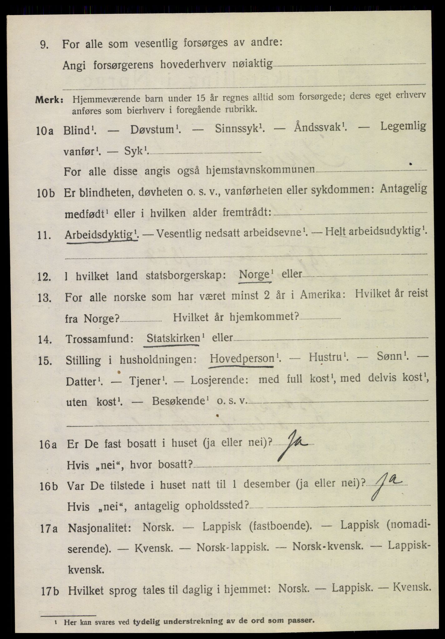 SAT, 1920 census for Leksvik, 1920, p. 5739