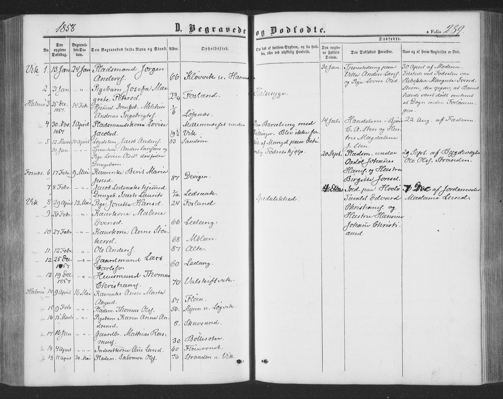 Ministerialprotokoller, klokkerbøker og fødselsregistre - Nord-Trøndelag, SAT/A-1458/773/L0615: Parish register (official) no. 773A06, 1857-1870, p. 289