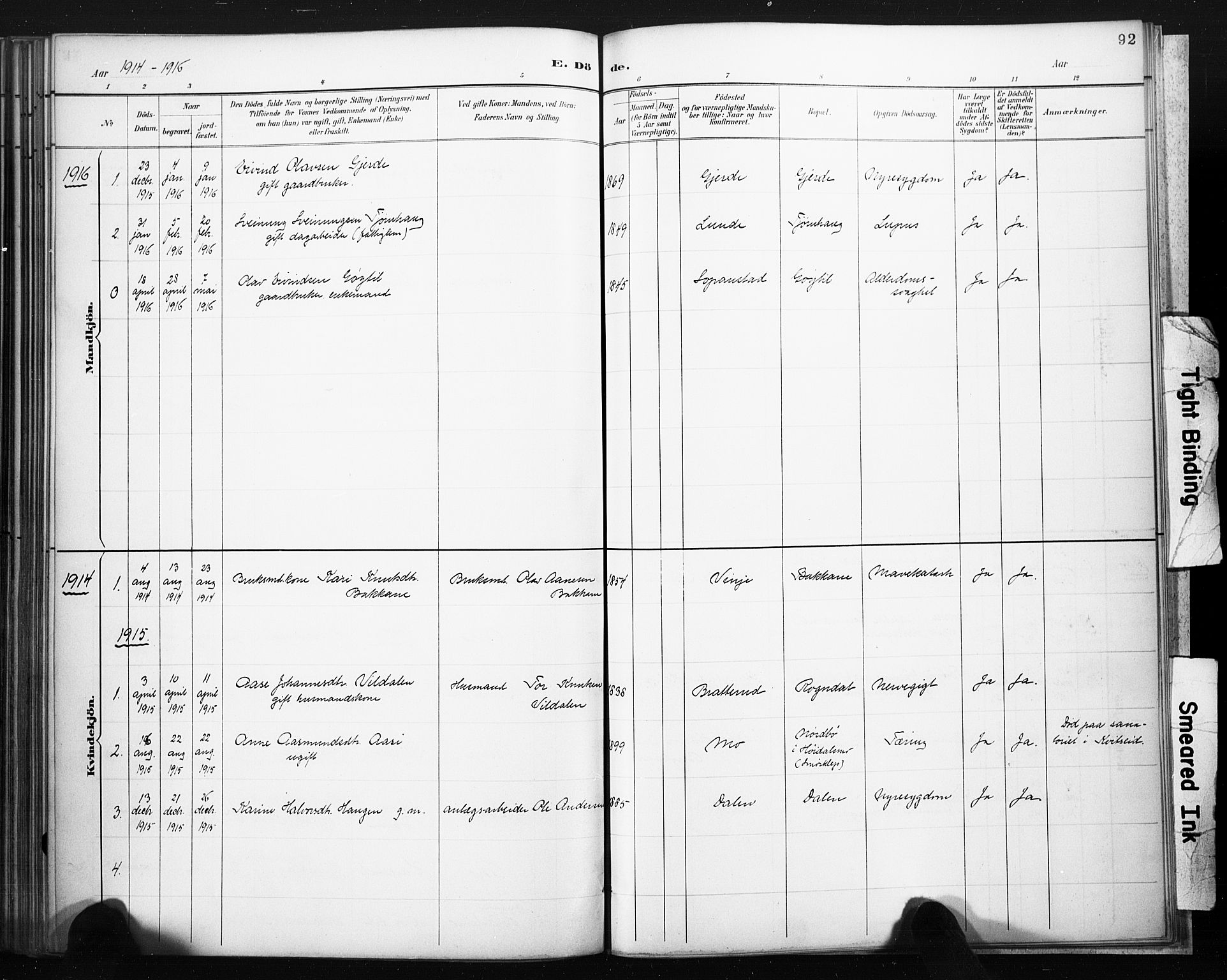 Lårdal kirkebøker, SAKO/A-284/F/Fb/L0002: Parish register (official) no. II 2, 1887-1918, p. 92