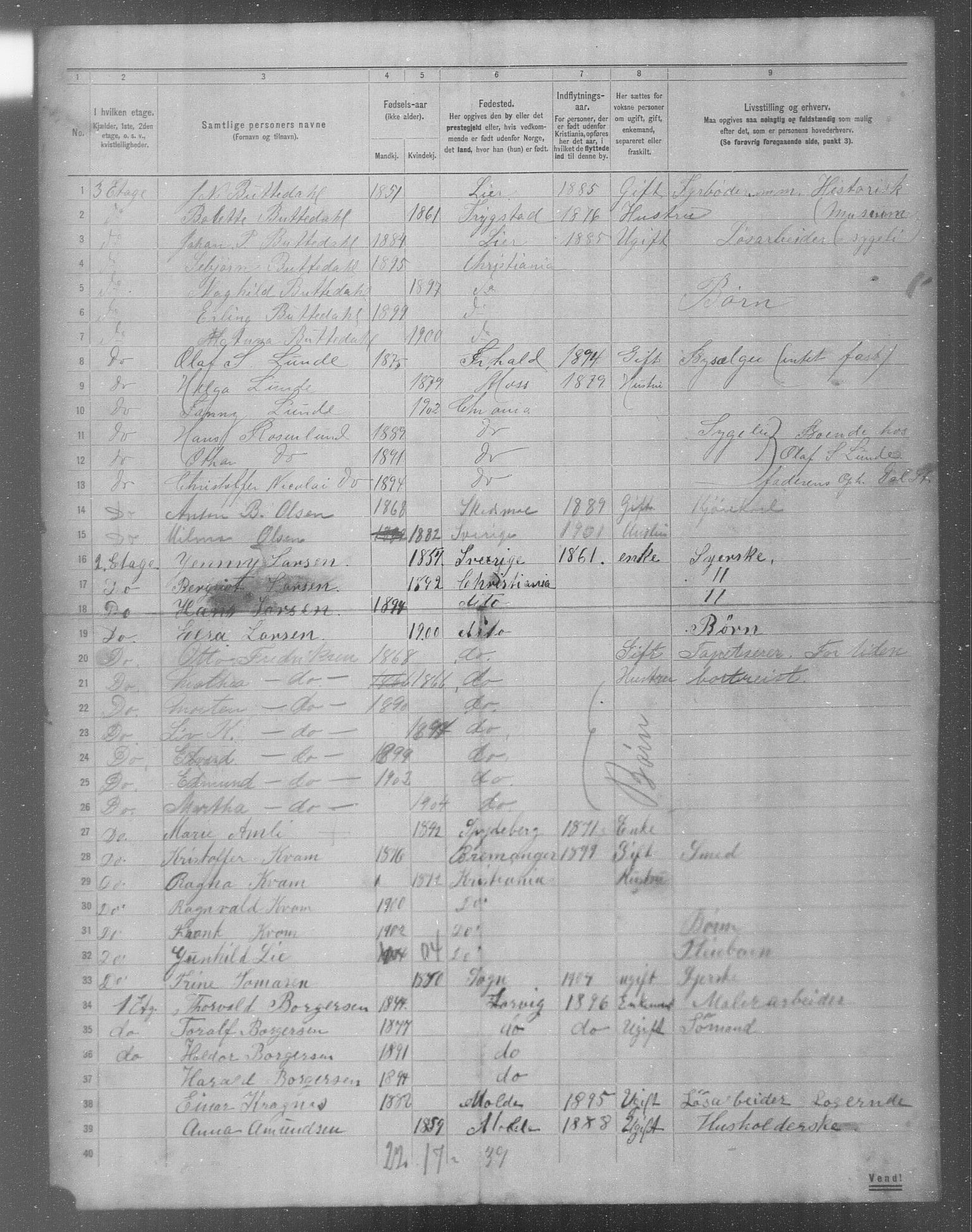 OBA, Municipal Census 1904 for Kristiania, 1904, p. 9672