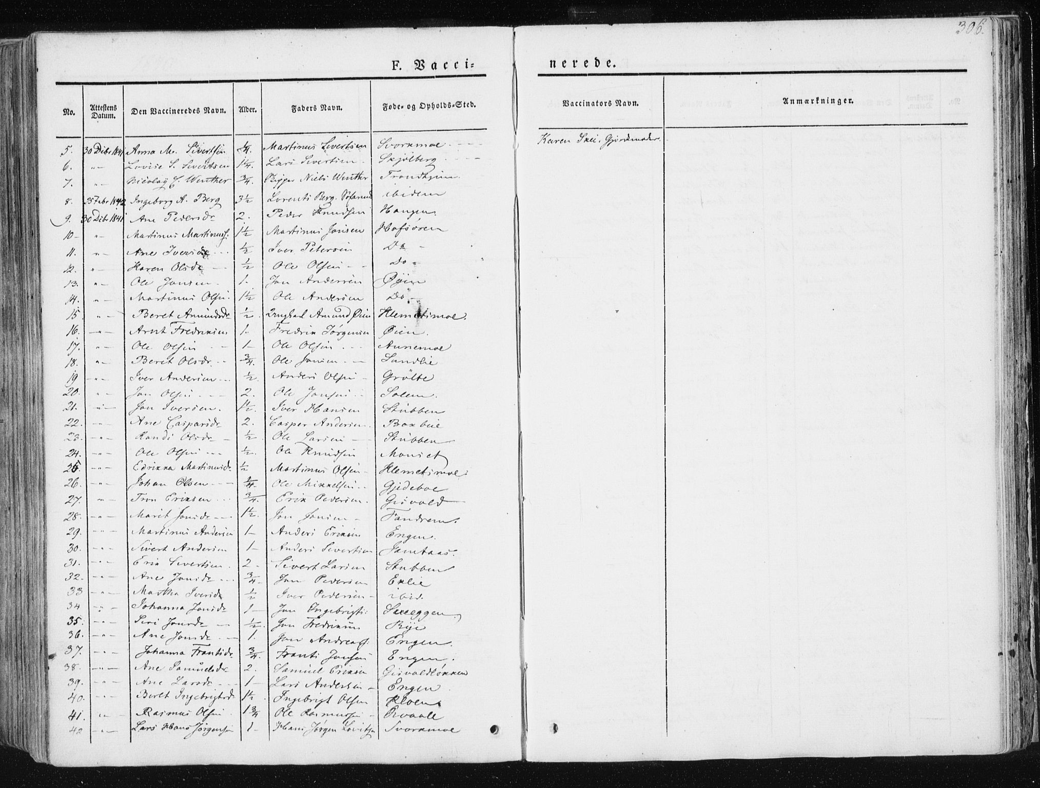 Ministerialprotokoller, klokkerbøker og fødselsregistre - Sør-Trøndelag, SAT/A-1456/668/L0805: Parish register (official) no. 668A05, 1840-1853, p. 306