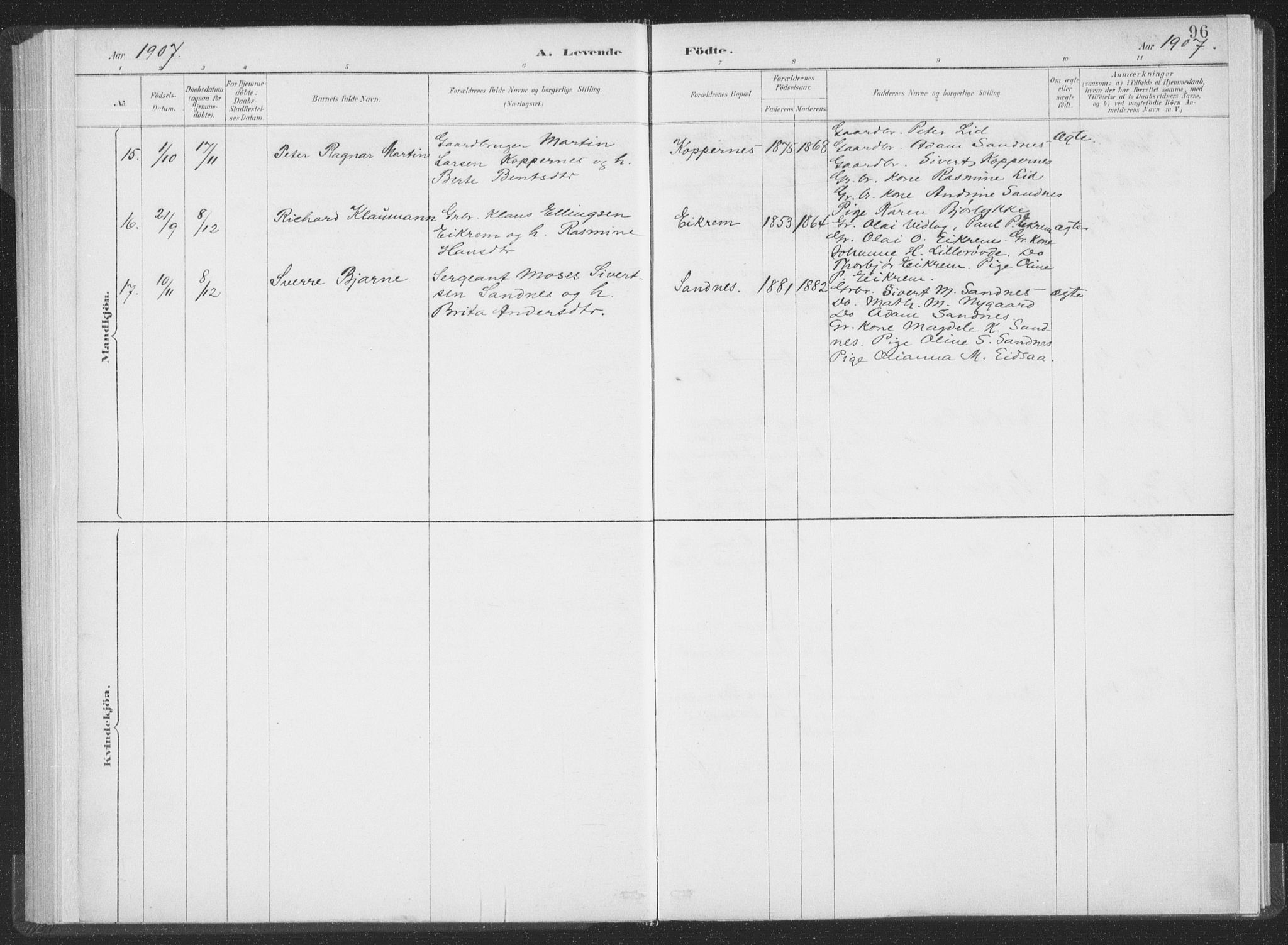 Ministerialprotokoller, klokkerbøker og fødselsregistre - Møre og Romsdal, AV/SAT-A-1454/502/L0025: Parish register (official) no. 502A03, 1885-1909, p. 96