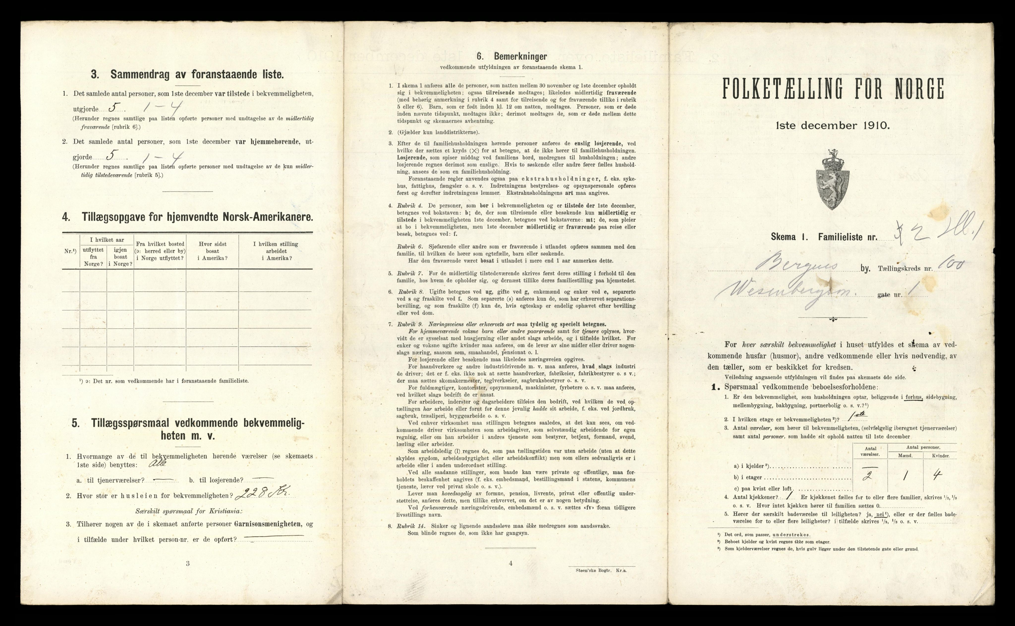 RA, 1910 census for Bergen, 1910, p. 34699