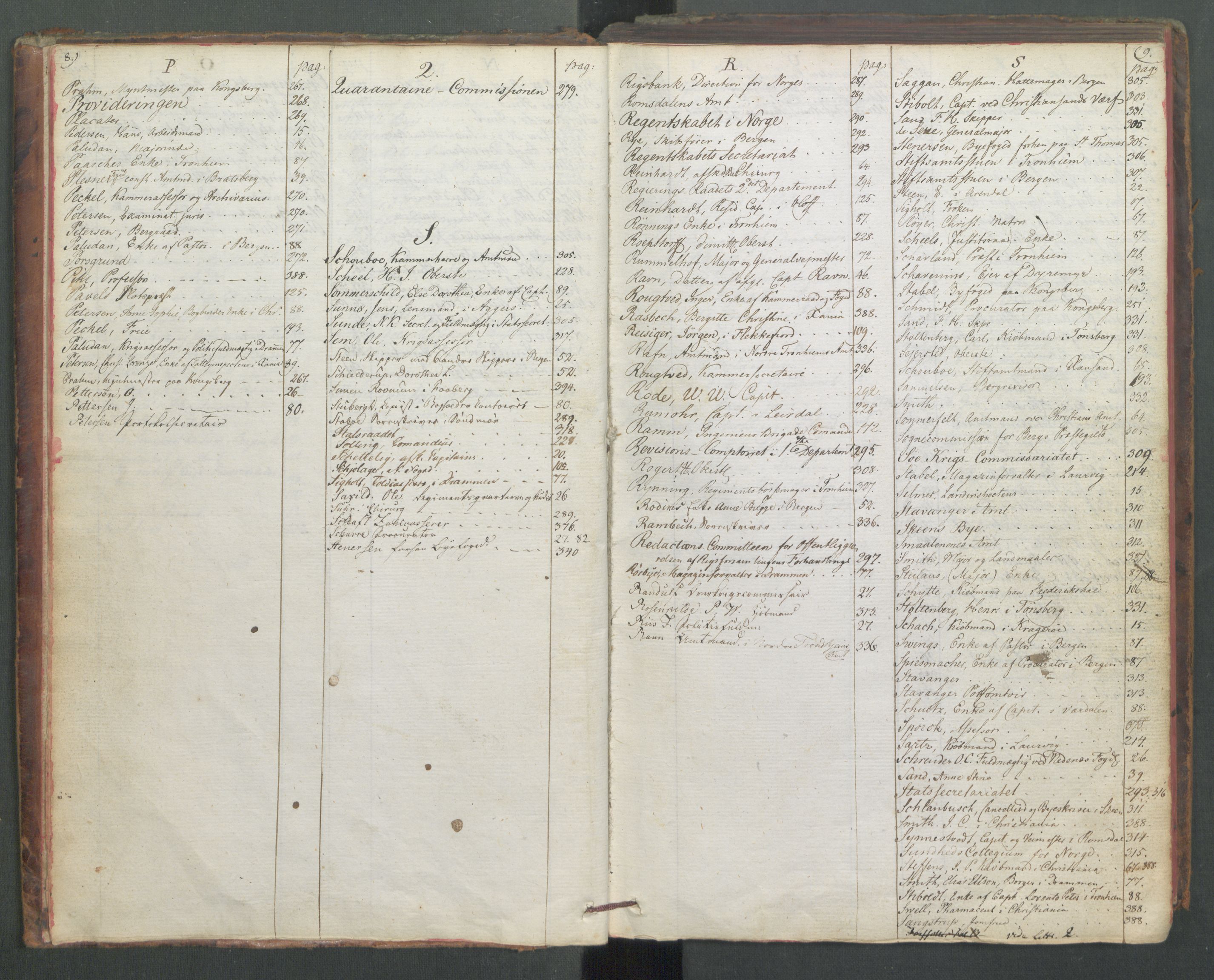 Departementene i 1814, RA/S-3899/Fa/L0009: 1. byrå - Fellesregister til journalene A og B, 1814, p. 8-9