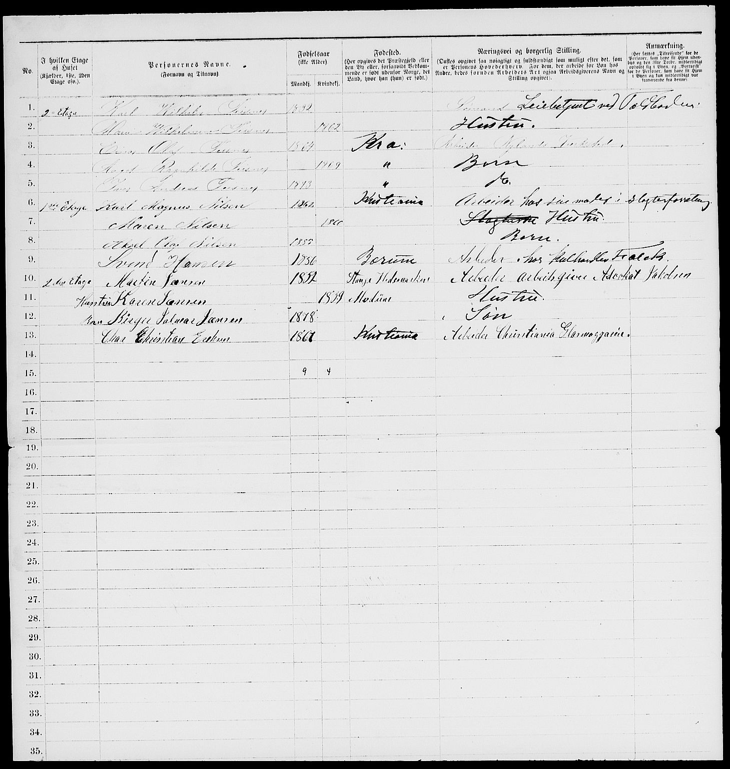 RA, 1885 census for 0301 Kristiania, 1885, p. 6911